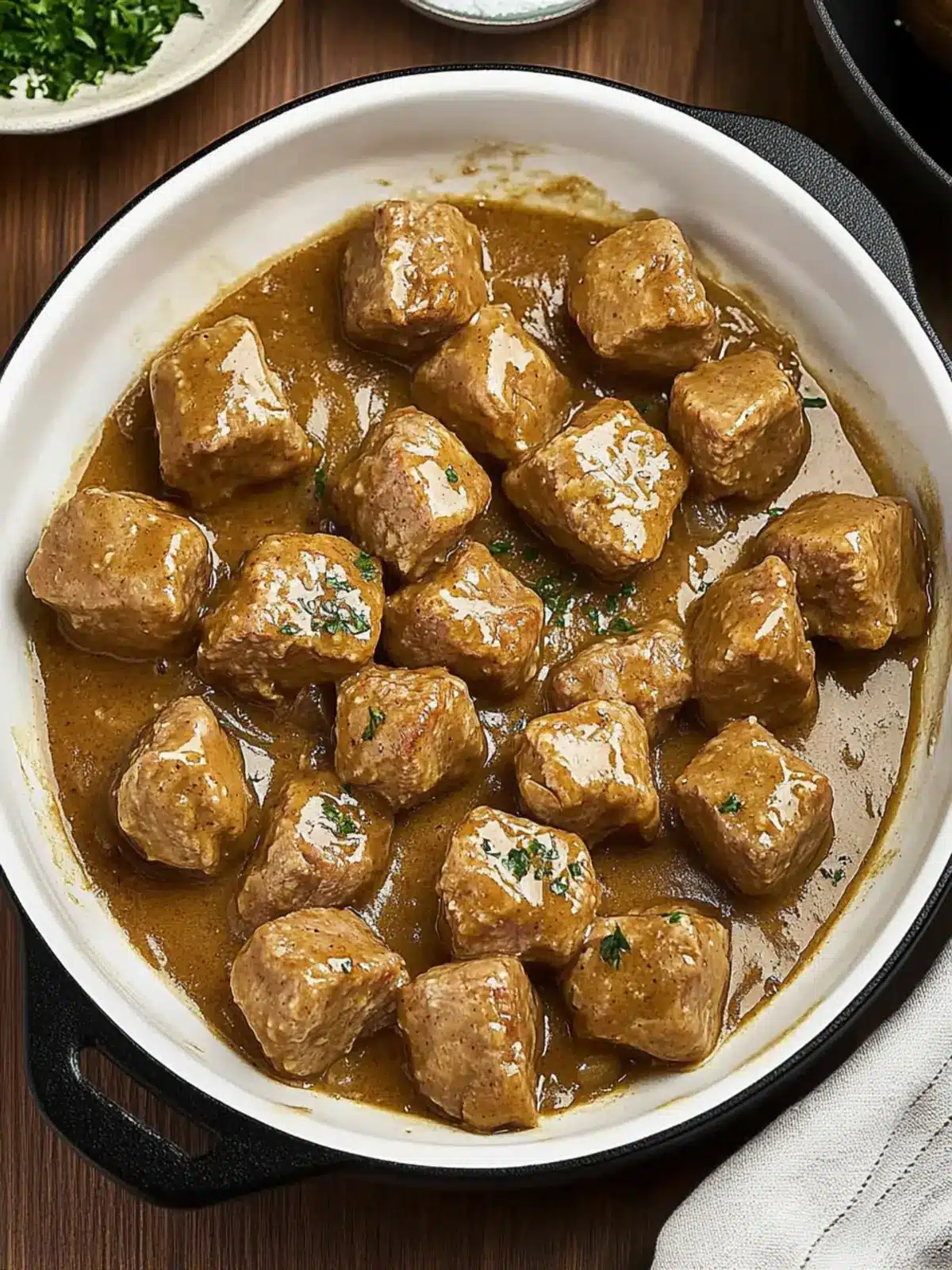 Savor Garlic Pork Bites in Creamy Parmesan Sauce Tonight 3 Garlic Pork Bites