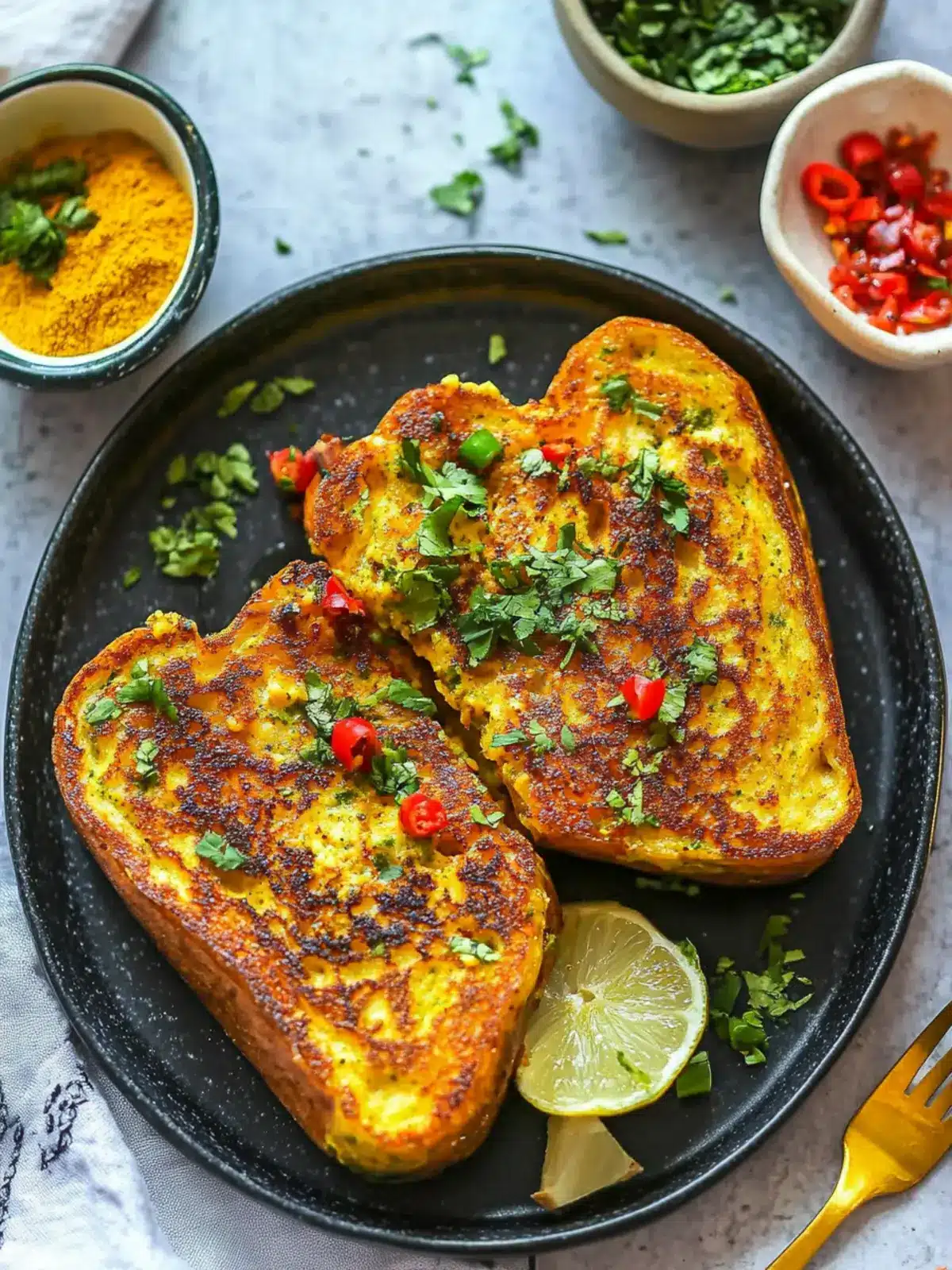 Savory Masala French Toast with Turmeric & Chili Bliss 2 Savory Masala French Toast with Turmeric & Chili