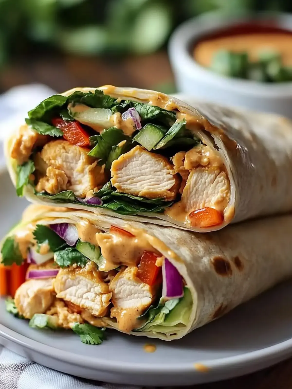 Savory Thai Peanut Chicken Wraps Ready in 15 Minutes 2 Thai Peanut Chicken Wraps