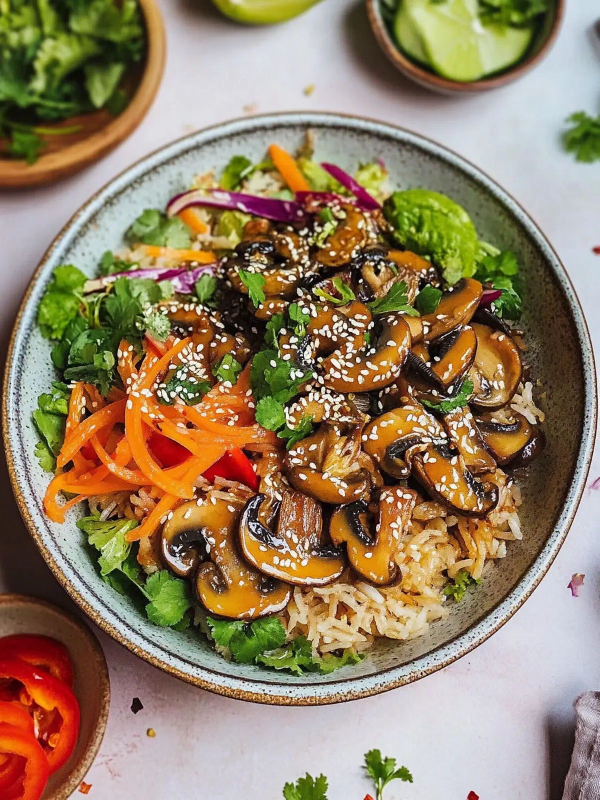 Crispy Rice Mushroom Satay Salad Vegan Delight to Savor 3 Crispy Rice Mushroom Satay Salad (Vegan)