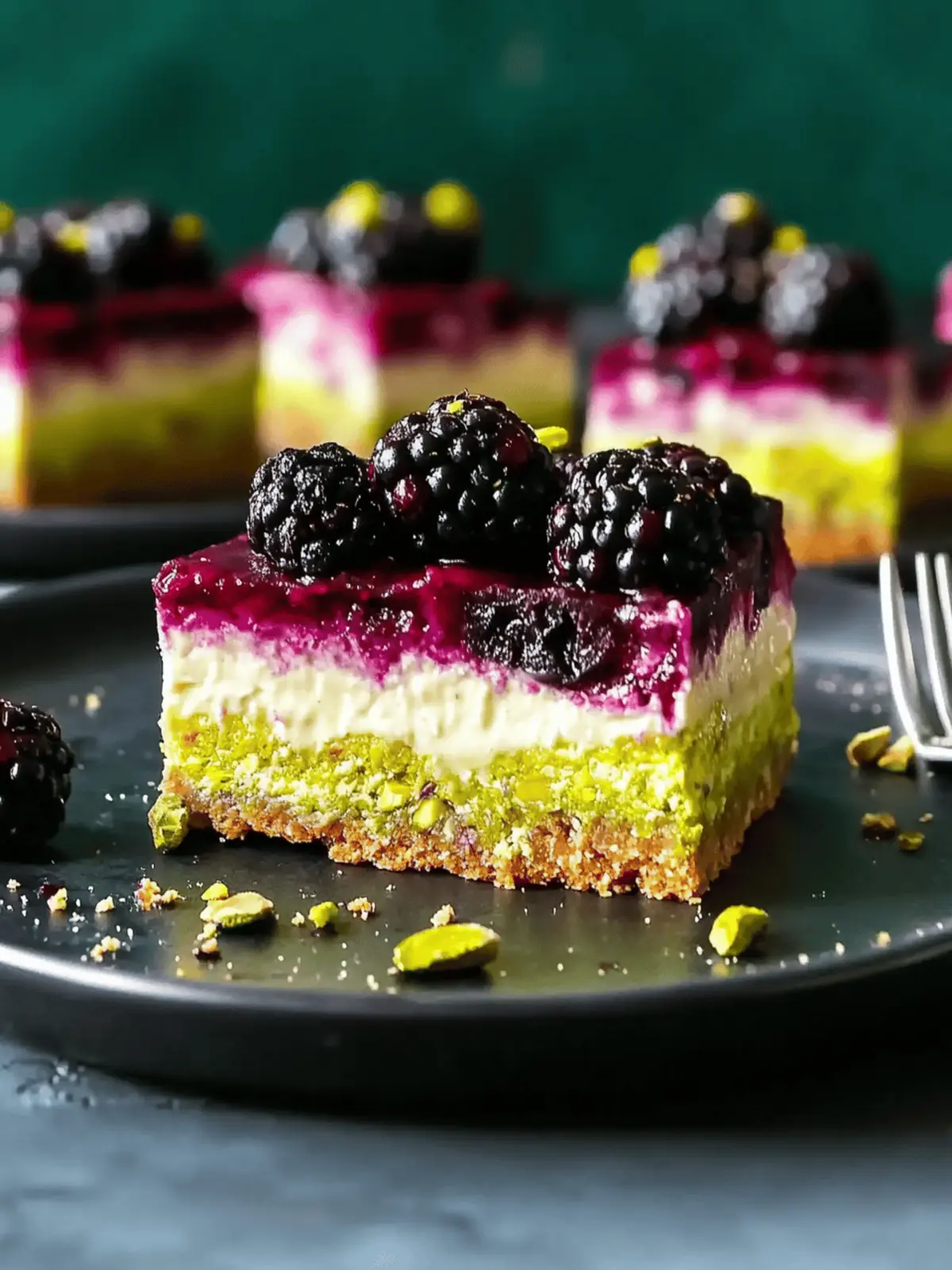 Indulge in Blackberry Pistachio Cheesecake Bars Bliss 2 Blackberry Pistachio Cheesecake Bars