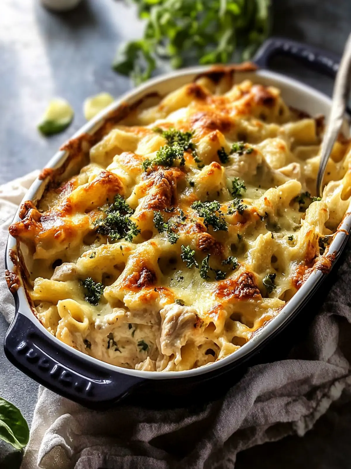 Creamy Dump and Bake Chicken Alfredo Noodle Casserole Delight 2 Dump + Bake Chicken Alfredo Noodle Casserole
