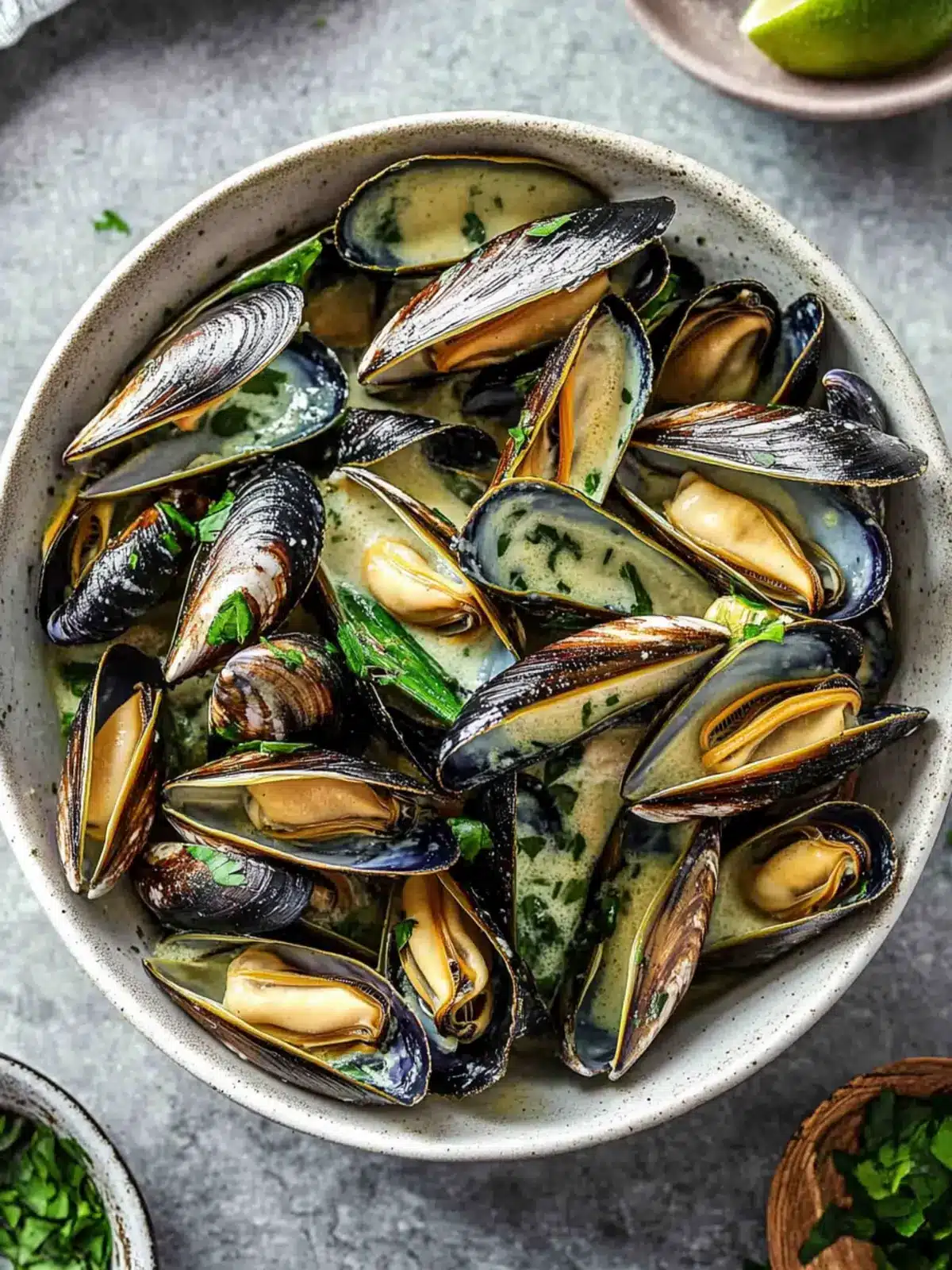 Creamy Garlic Mussels in White Wine for a Cozy Dinner Night 3 Creamy Garlic Mussels