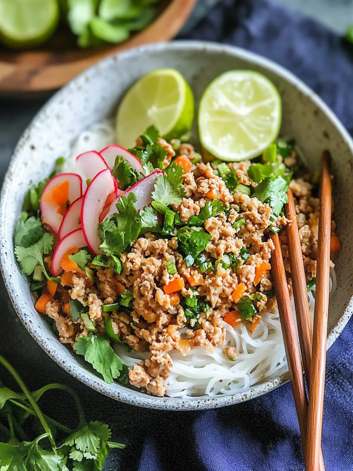 Thai Minced Pork Larb Over Rice Noodles - A Flavorful Twist 4 Thai Minced Pork Over Rice Noodle (Larb