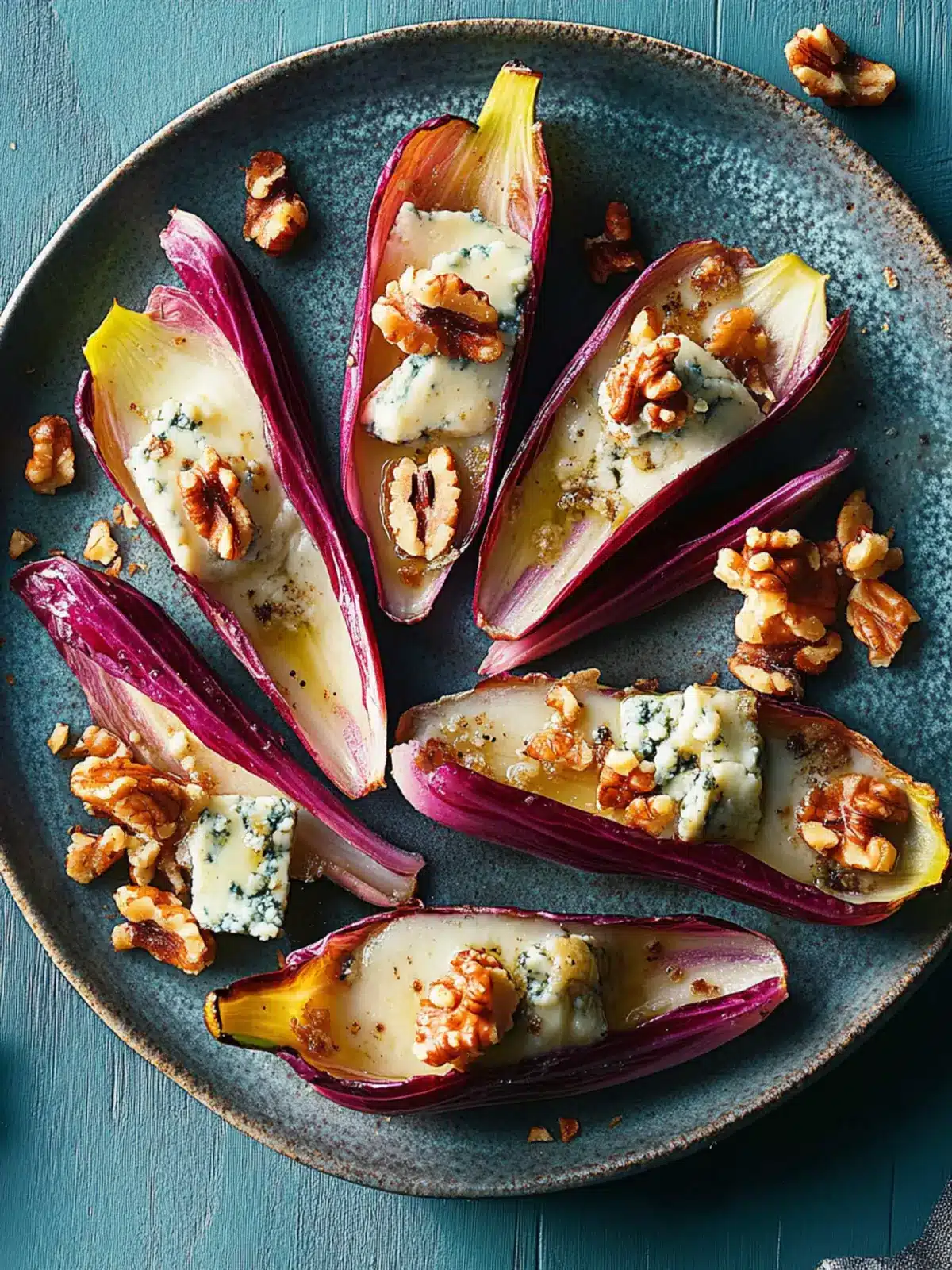 Chicory Blue Cheese & Candied Walnut Boats for Epic Flavor 2 Chicory, blue cheese & candied walnut boats