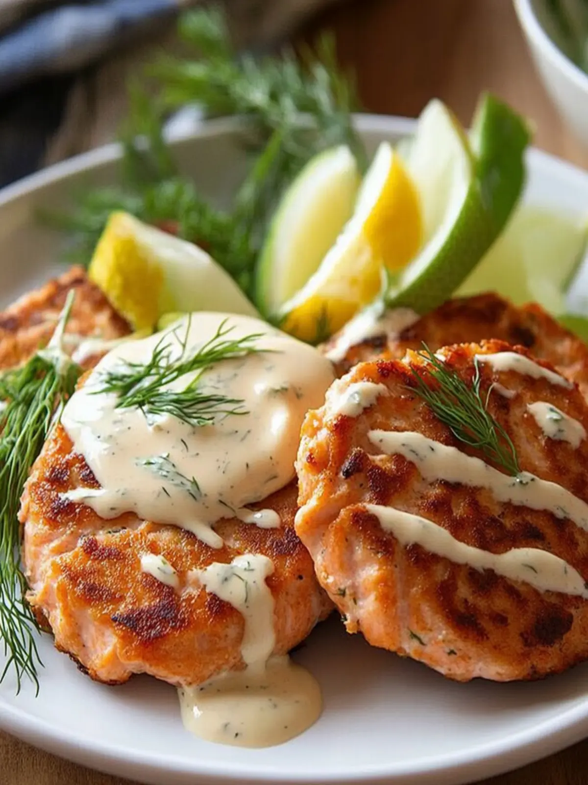 Keto Salmon Patties with Creamy Dill Sauce in 20 Minutes 2 Keto Salmon Patties with Creamy Dill Sauce