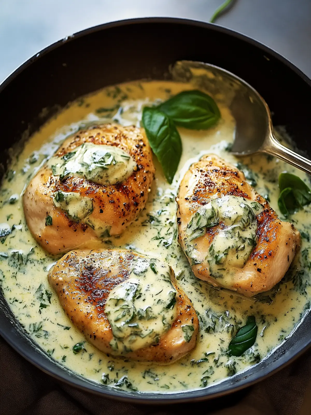 Creamy Chicken in Basil Cream Sauce Ready in 30 Minutes! 3 Chicken in Basil Cream Sauce