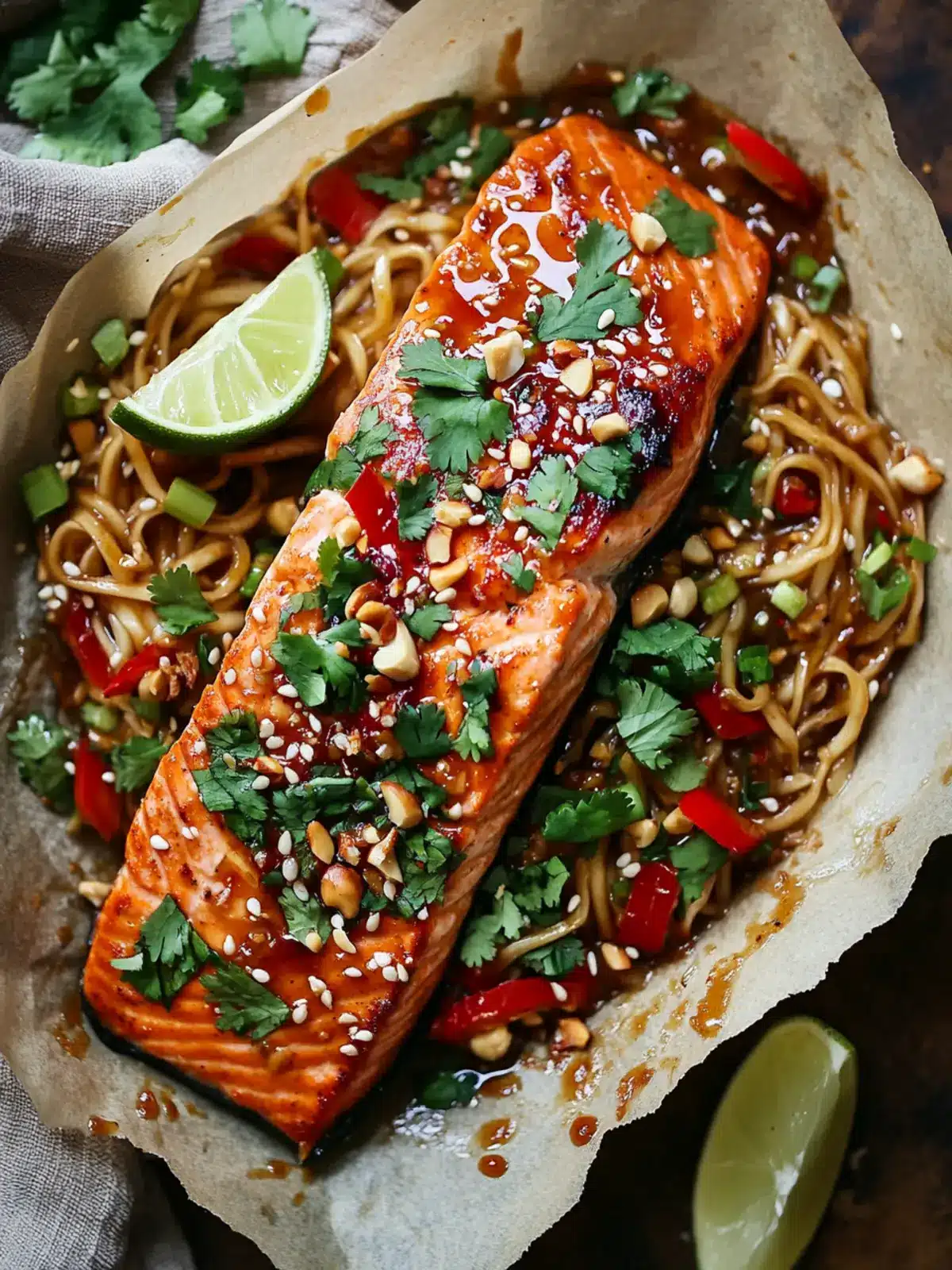 Sweet, Spicy Asian Salmon & Rice Noodles for Busy Nights 3 Sweet, Spicy Asian Salmon & Rice Noodles