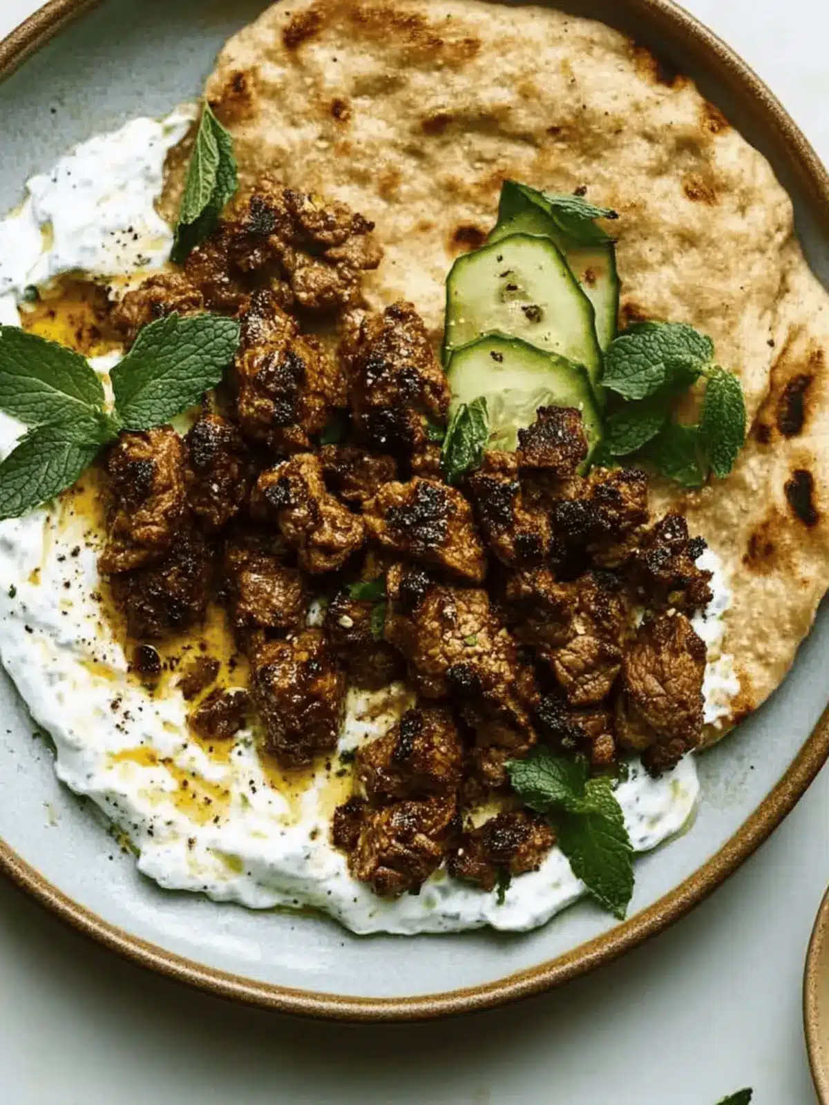 Smashed Beef Kebab with Cucumber Yogurt: A Flavor Explosion 2 Smashed Beef Kebab With Cucumber Yogurt