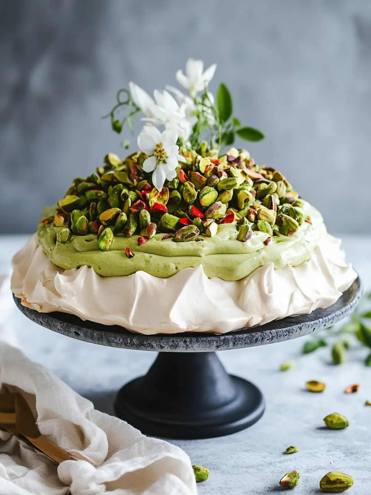 Irresistible Pistachio Pavlova with Berry Bliss Topping 3 Pistachio Pavlova