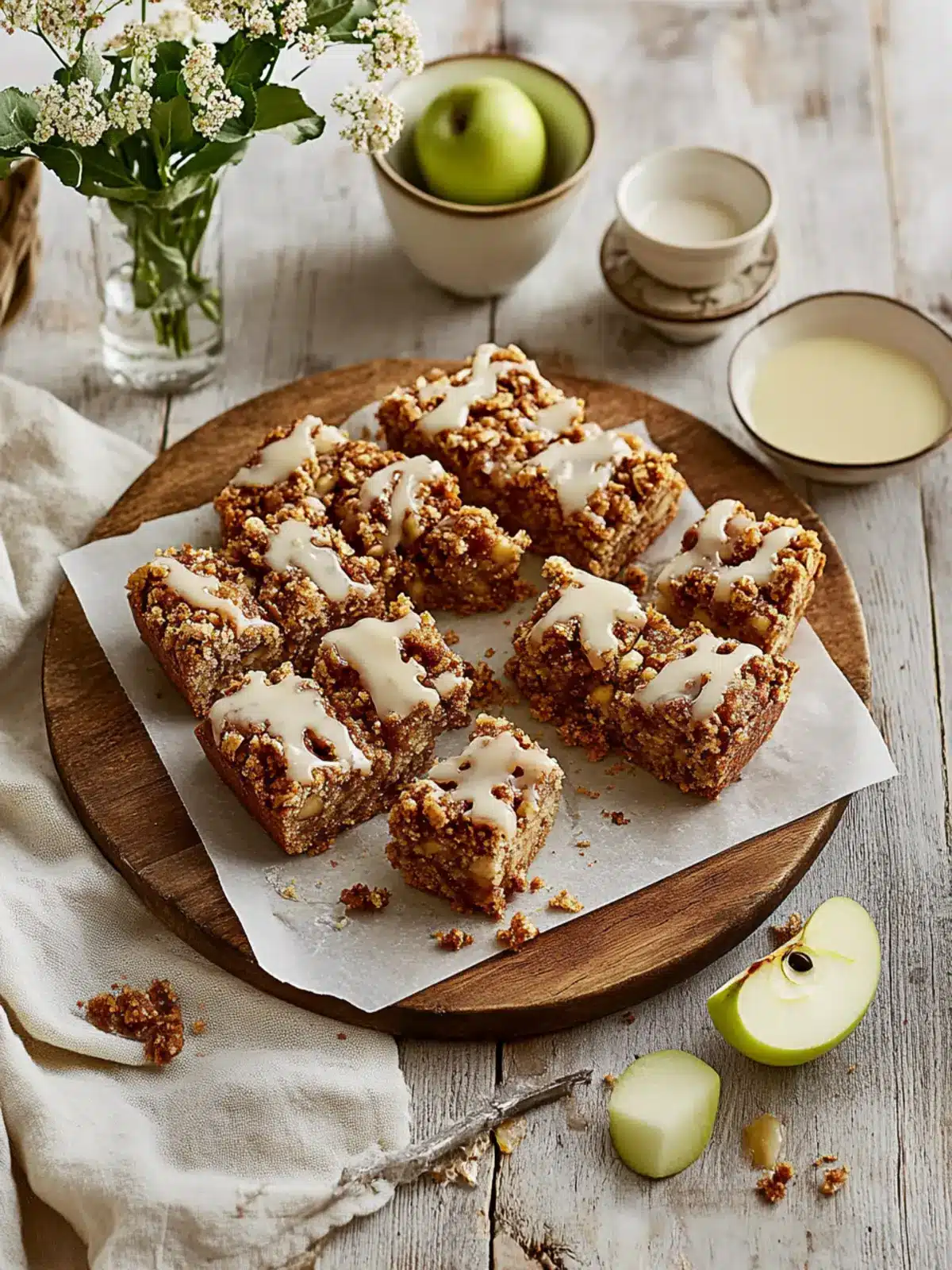 Irresistible Brown Butter Apple Crumble Bars with Vanilla Glaze 4 Brown Butter Apple Crumble Bars with Vanilla Glaze
