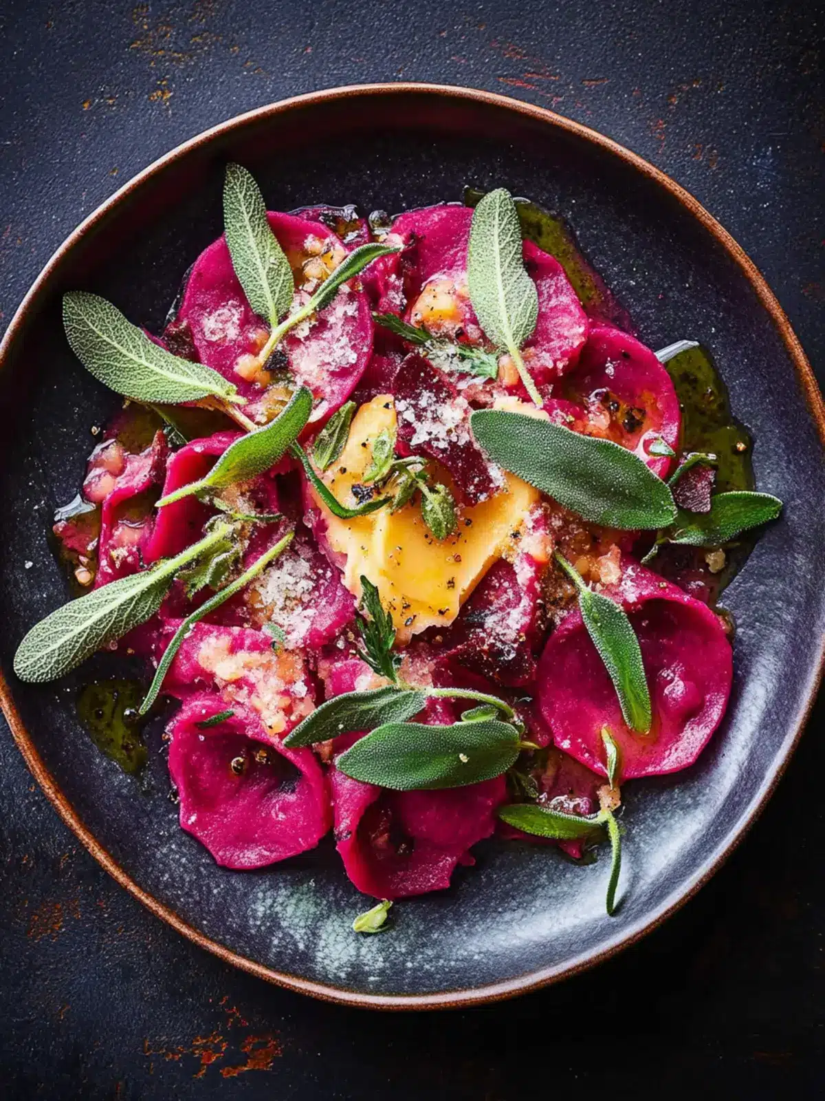 Delicious Beetroot Fiorelli with Sage Butter in 6 Minutes 3 Beetroot fiorelli with sage butter