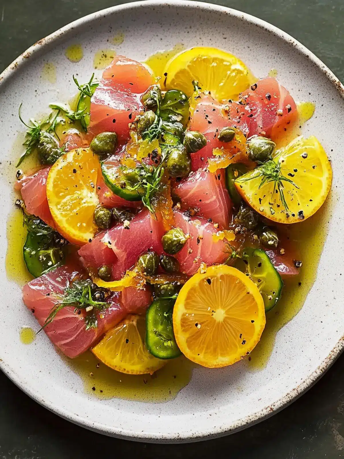 Tuna Crudo with Citrus Caper Vinaigrette Fresh & Flavorful 2 Tuna Crudo and Citrus Caper Vinaigrette