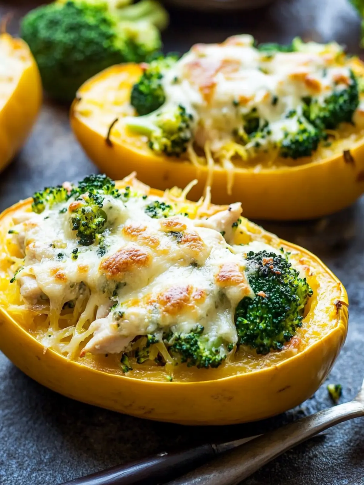Cheesy Chicken and Broccoli Stuffed Spaghetti Squash Delight 2 Cheesy Chicken and Broccoli Stuffed Spaghetti Squash