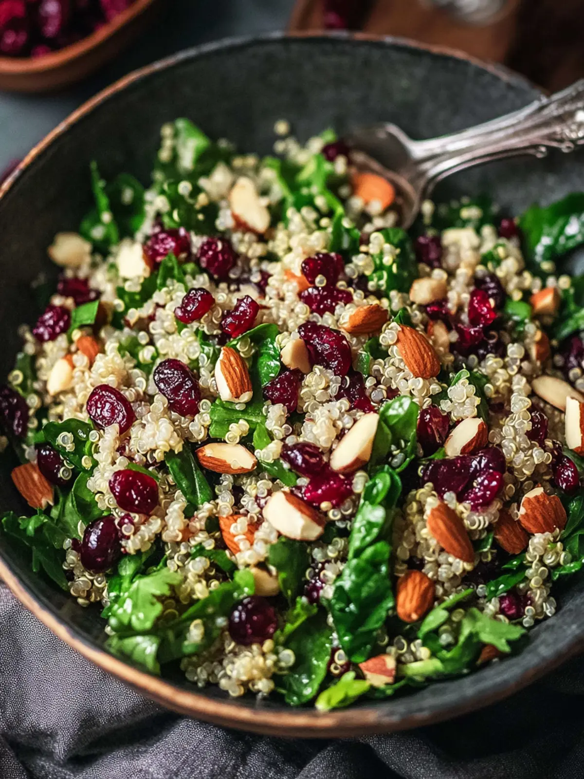 Cozy Quinoa Winter Salad with Cranberries & Almonds Bliss 4 Cozy Quinoa Winter Salad with Cranberries & Almonds