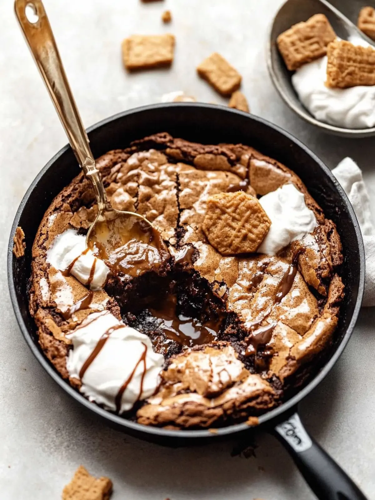 Indulge in a Molten Biscoff Brownie Skillet Delight 3 Molten Biscoff Brownie Skillet