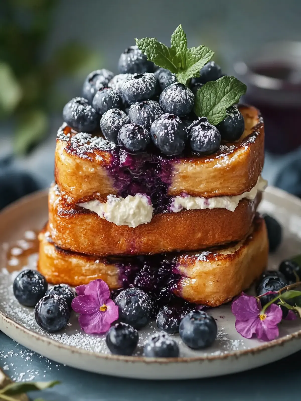Delicious Blueberry Cheesecake Stuffed French Toast Recipe 4 Blueberry Cheesecake Stuffed French Toast Recipe