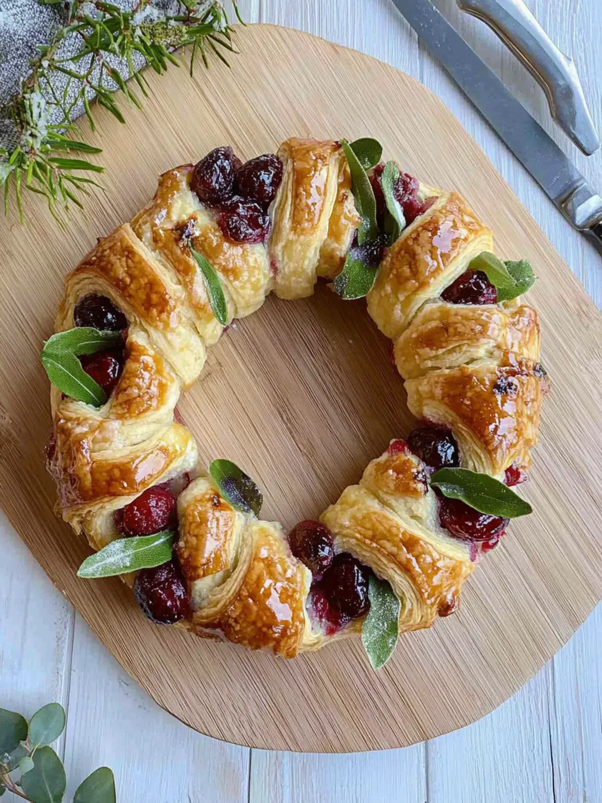 Delicious Cranberry Pastry Wreath for Festive Celebrations 2 Cranberry Pastry Wreath