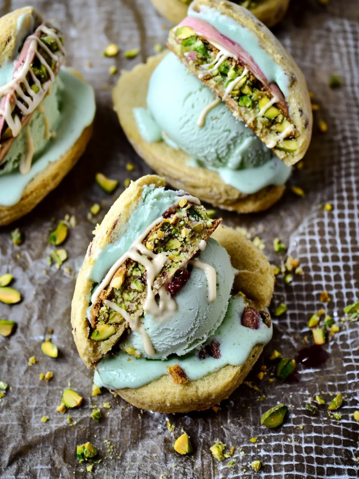 Irresistible Pistachio Cookie Ice Cream Sammies for Summer Bliss 4 Pistachio Cookie Ice Cream Sammies