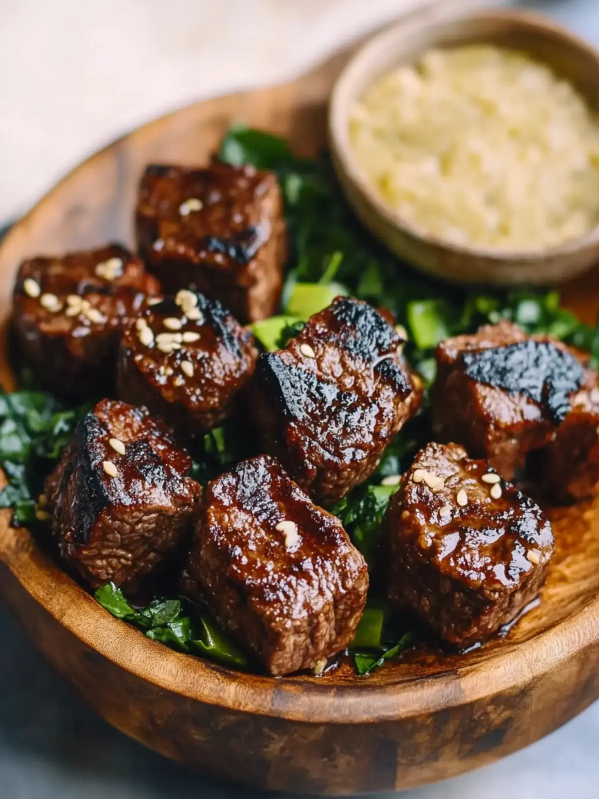 Savor Steak Bites with Miso Ginger Dressing for Dinner Bliss 4 Steak Bites with Miso Ginger Dressing