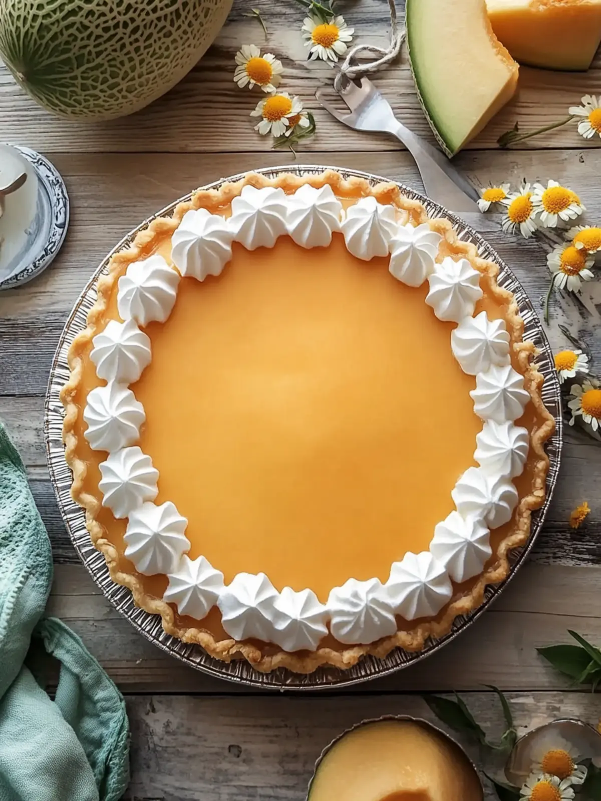Light Cantaloupe Pie: A Refreshing No-Bake Summer Treat 2 Light Cantaloupe Pie