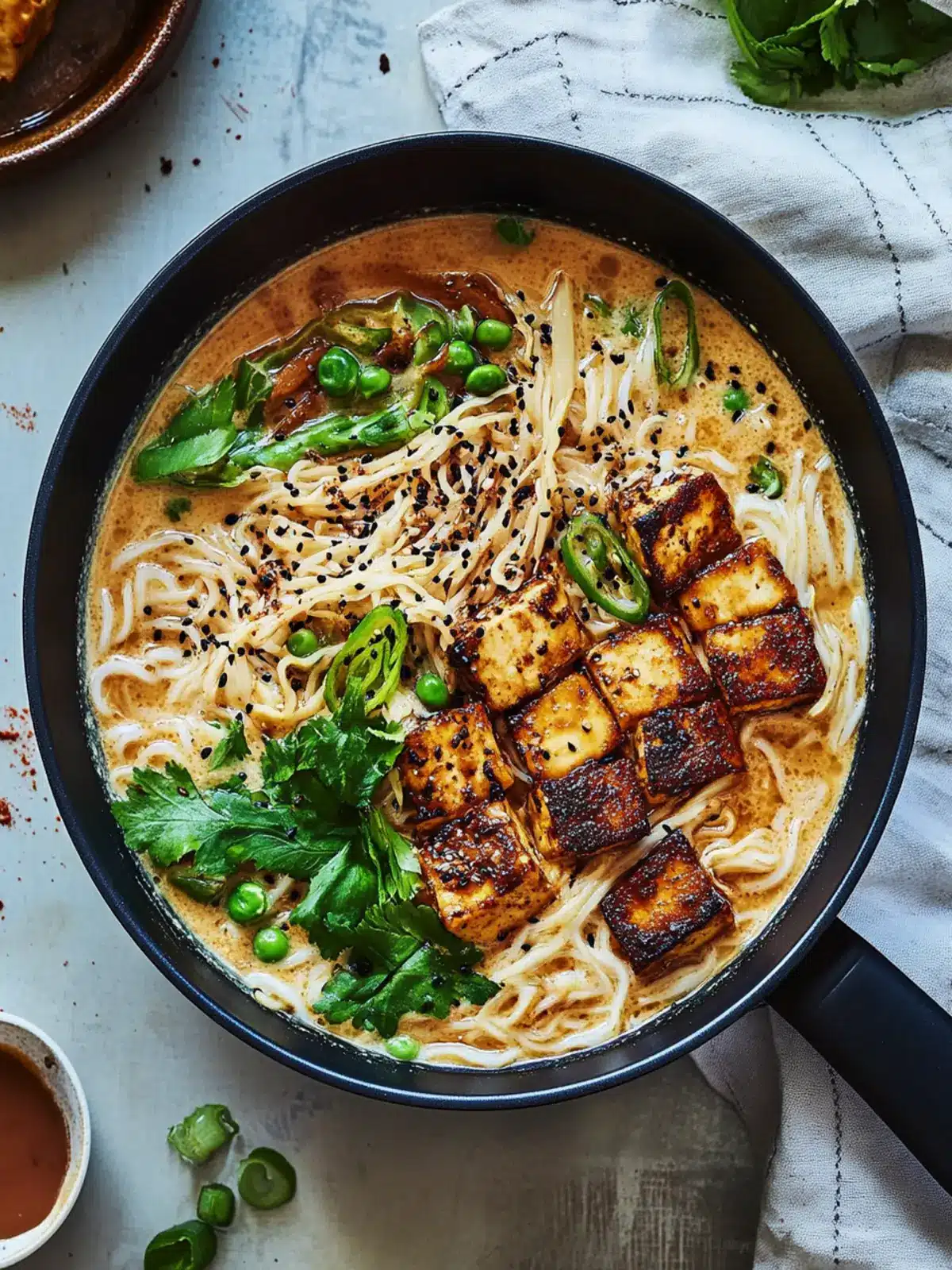 1-Pan Creamy Tahini Ramen with Teriyaki Tofu Bliss 2 1-Pan Creamy Tahini Ramen with Teriyaki Tofu (nut-free)