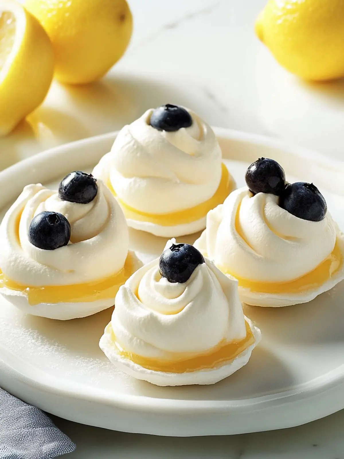 Delicious Meringue Shells with Creamy Lemon Curd Bliss 2 Meringue Shells with Lemon Curd