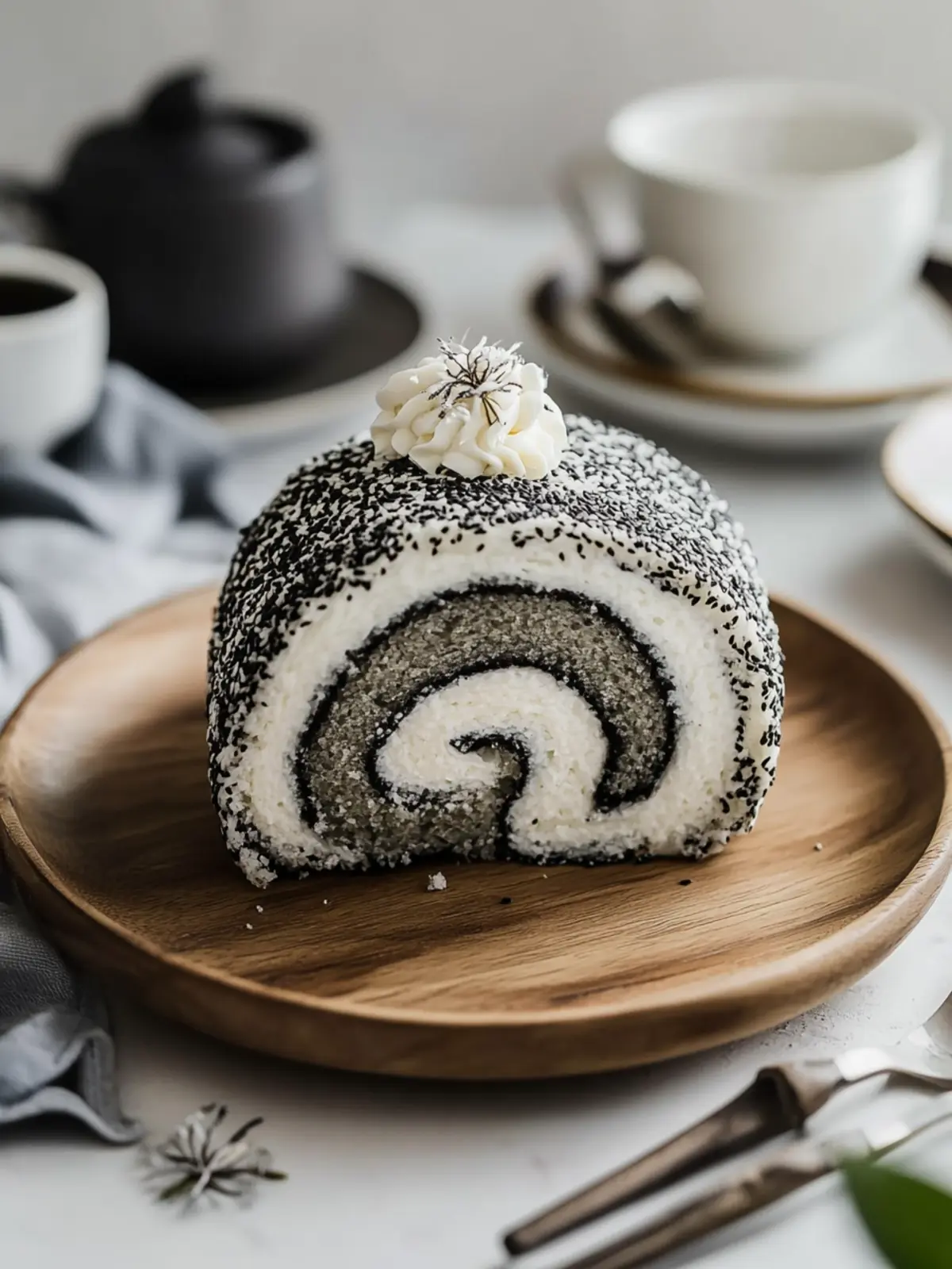 Irresistible Black Sesame Roll Cake for Nutty Dessert Lovers 4 Black Sesame Roll Cake
