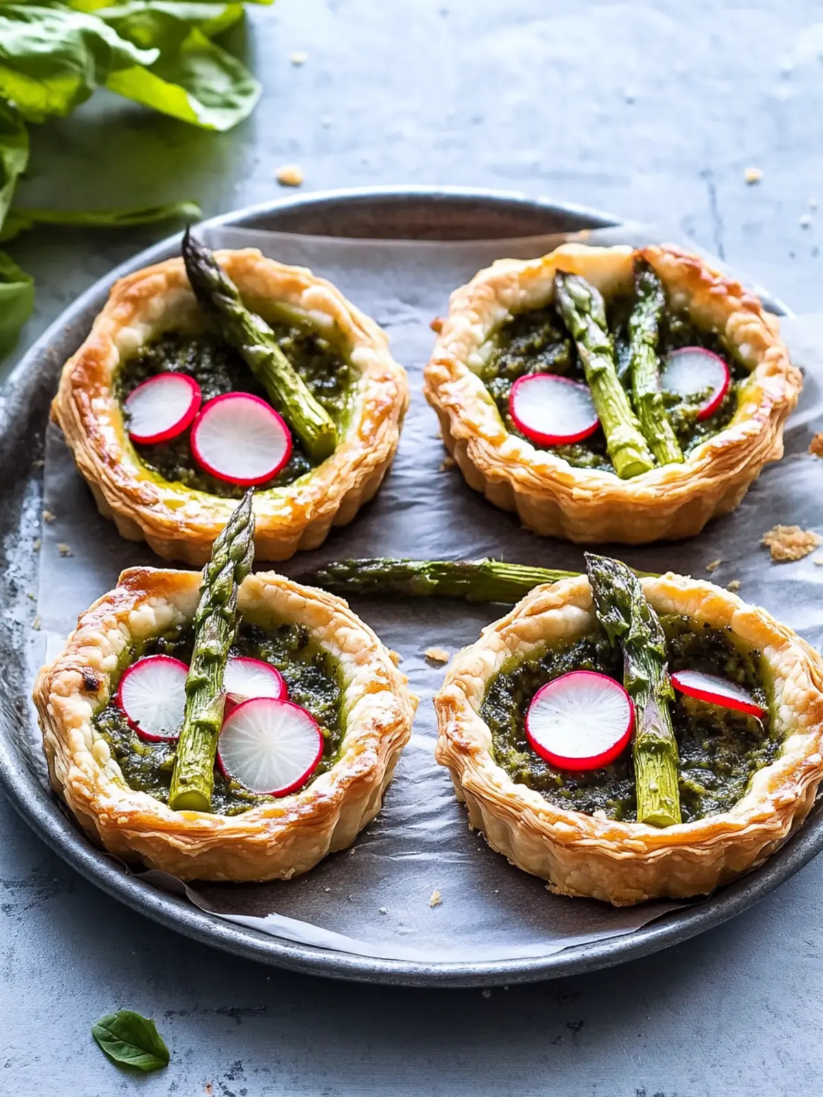 Pesto & Ricotta-filled Asparagus and Radish Tarts Made Easy 4 Pesto & Ricotta-filled Asparagus and Radish Tarts