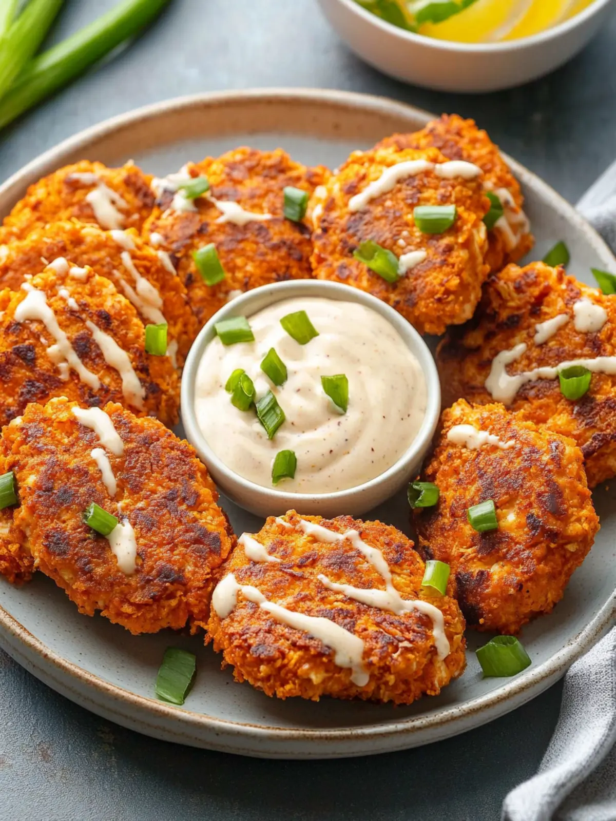 Savory Air Fryer Buffalo Chicken Patties with Spicy Ranch Bliss 2 Air Fryer Buffalo Chicken Patties with Spicy Ranch
