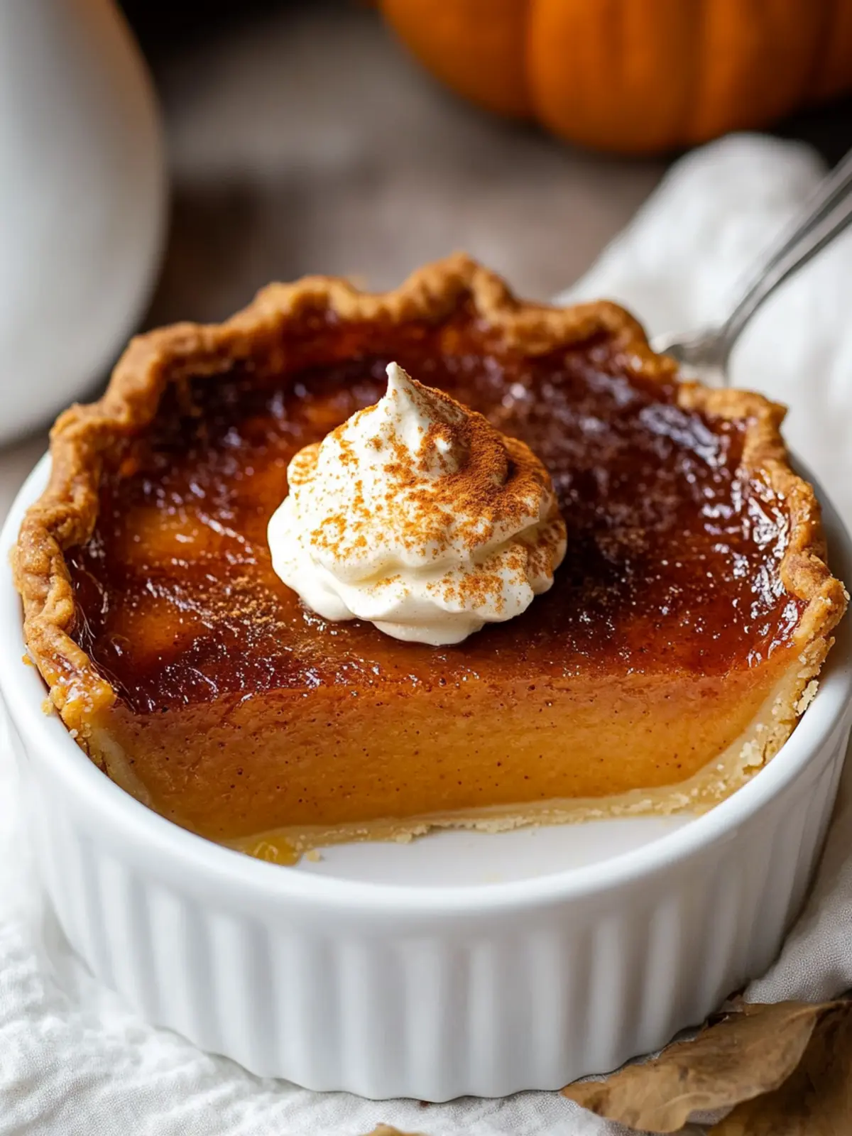 Indulge in Pumpkin Pie Brûlée with Bourbon Vanilla Whipped Cream 2 Pumpkin Pie Brûlée with Bourbon Vanilla Whipped Cream