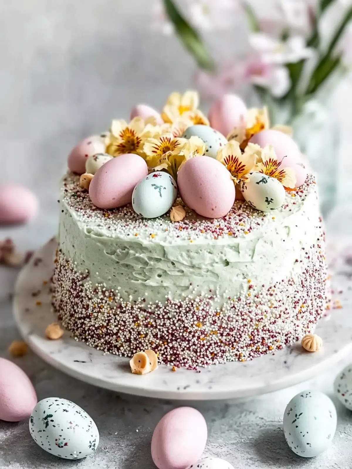 Delightful Easter Cake with Pastel Blue Buttercream Magic 4 Easter Cake!