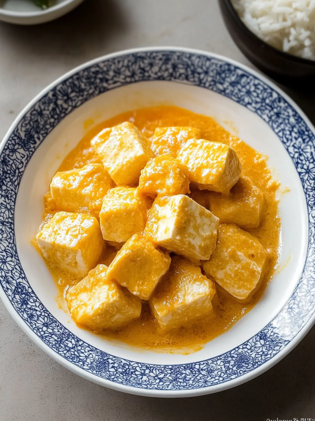 Crispy Silken Tofu with Irresistible Salted Egg Sauce 4 Silken Tofu with Salted Egg Sauce