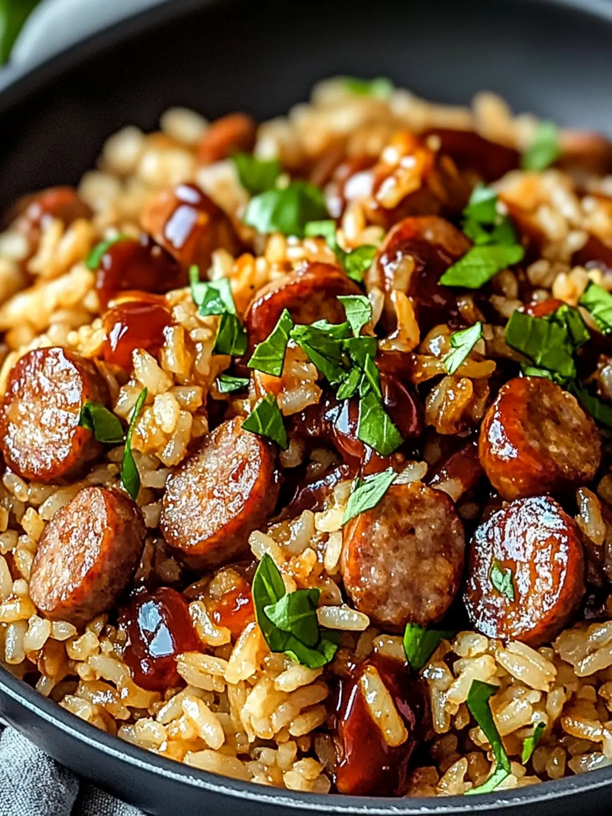 One-Pan Sweet and Tangy BBQ Sausage Rice for Busy Nights 2 One-Pan Sweet and Tangy BBQ Sausage Rice