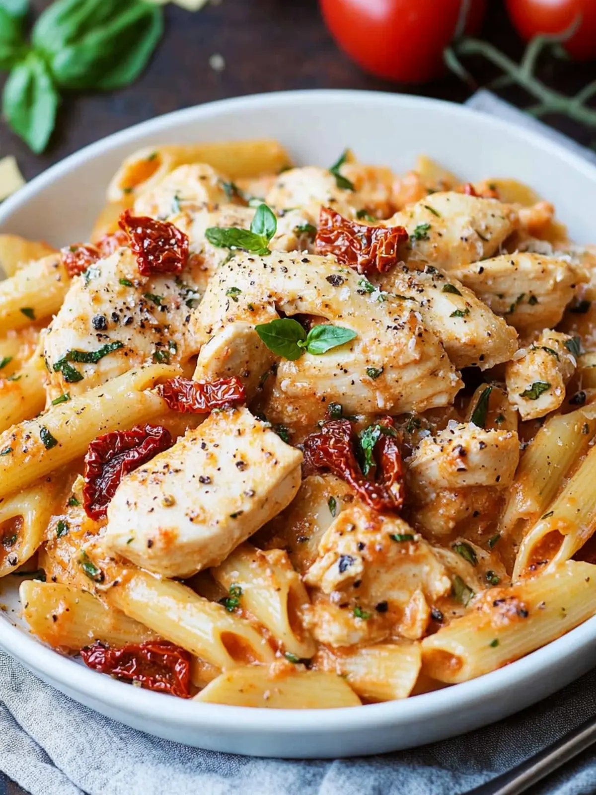 Irresistible Sun-Dried Tomato Pasta with Chicken and Mozzarella 4 Sun-Dried Tomato Pasta with Chicken and Mozzarella