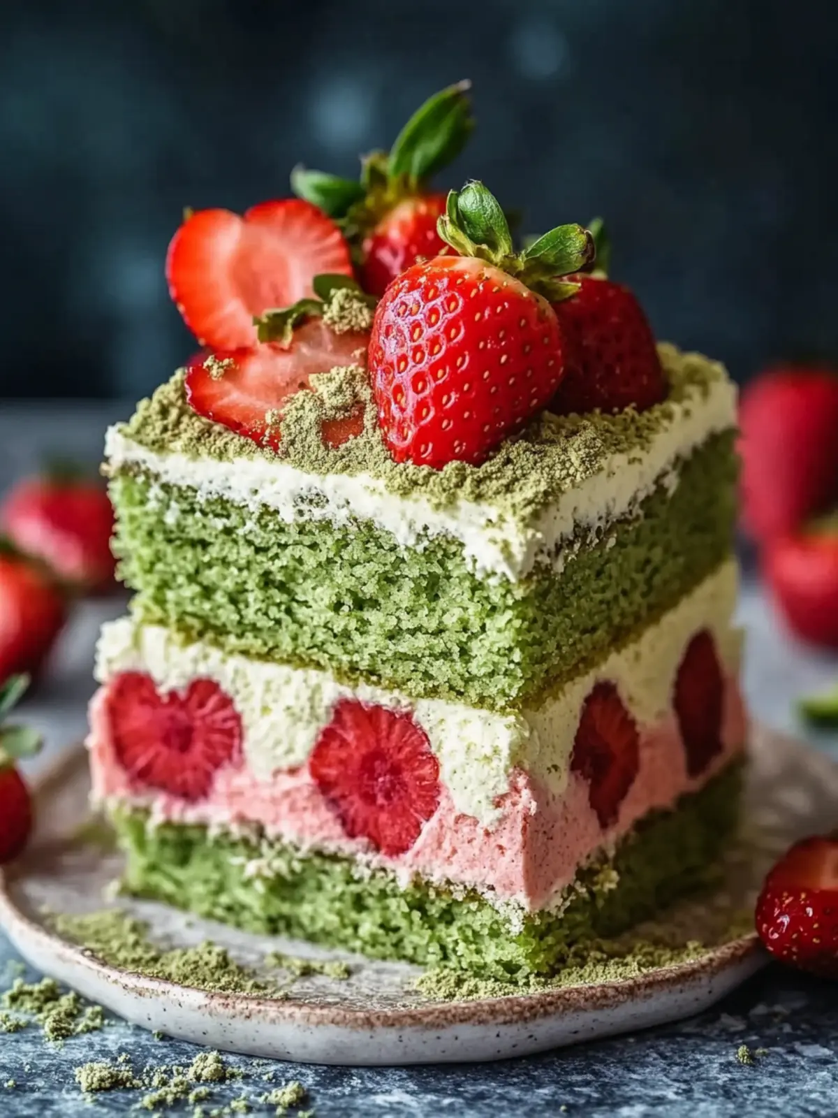 Strawberry Matcha Latte Cake: Elevate Your Spring Desserts 3 Strawberry Matcha Latte Cake