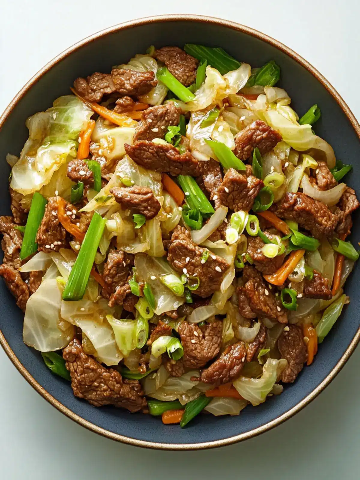 Skillet Beef and Cabbage Stir-Fry with Ginger-Scallion Magic 2 Skillet Beef and Cabbage Stir-Fry with Ginger-Scallion Sauce