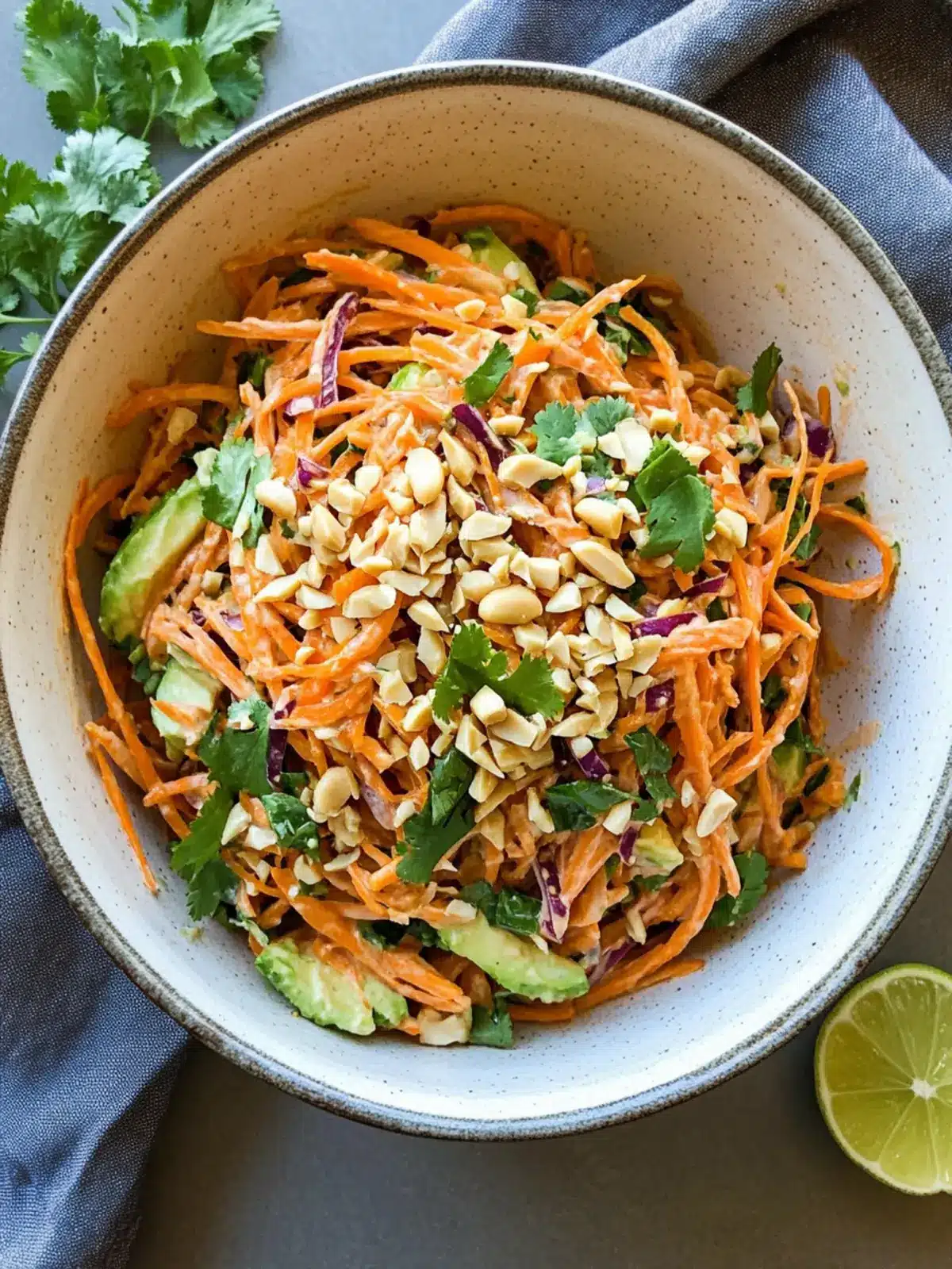 Crunchy Peanut Carrot Salad with Date Peanut Sauce Bliss 3 Crunchy Peanut Carrot Salad with Date Peanut Sauce