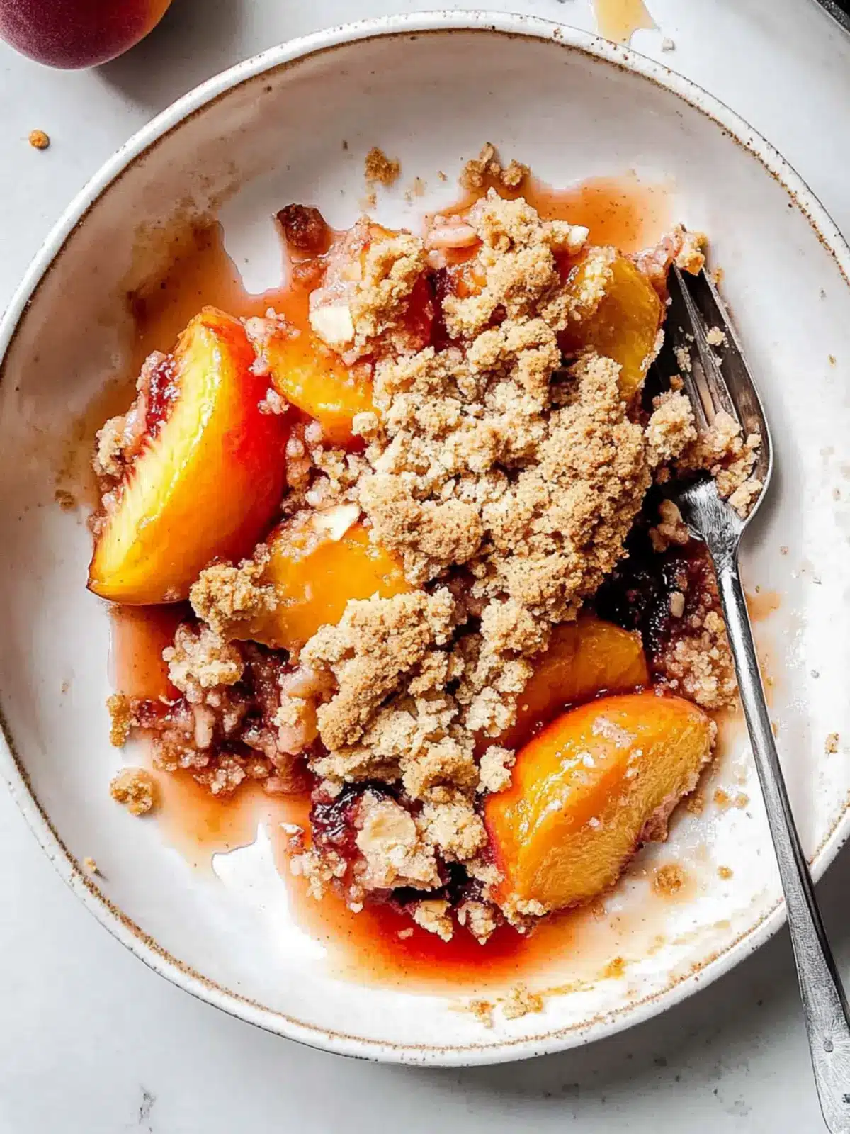 Sweet Fresh Peach Crisp with Gluten-Free Almond Flour Crumble 4 Fresh Peach Crisp with Gluten-Free Almond Flour Crumble