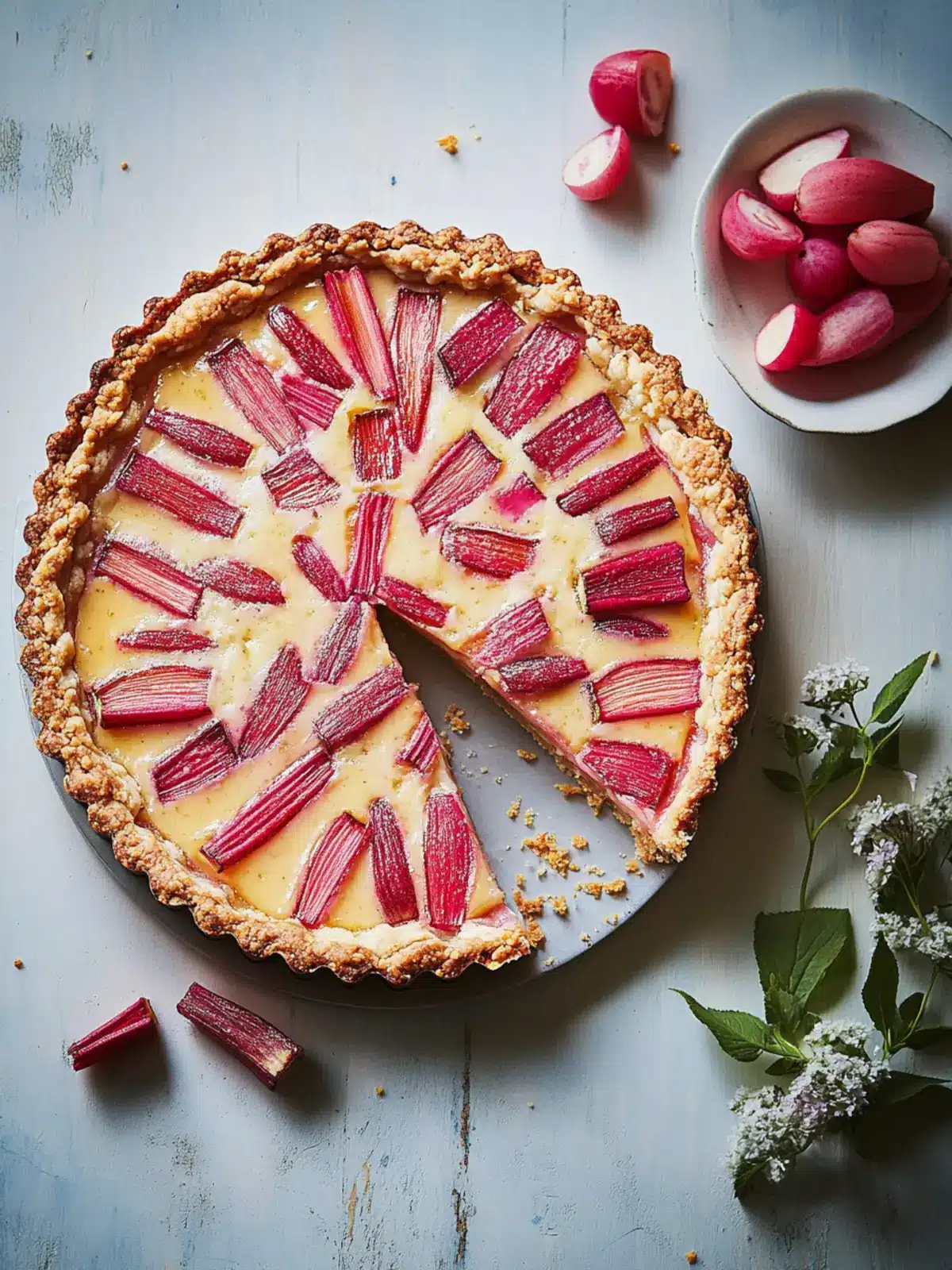 Delicious Rhubarb and Vanilla Bakewell Tart You Can t Resist 4 Rhubarb and vanilla Bakewell tart