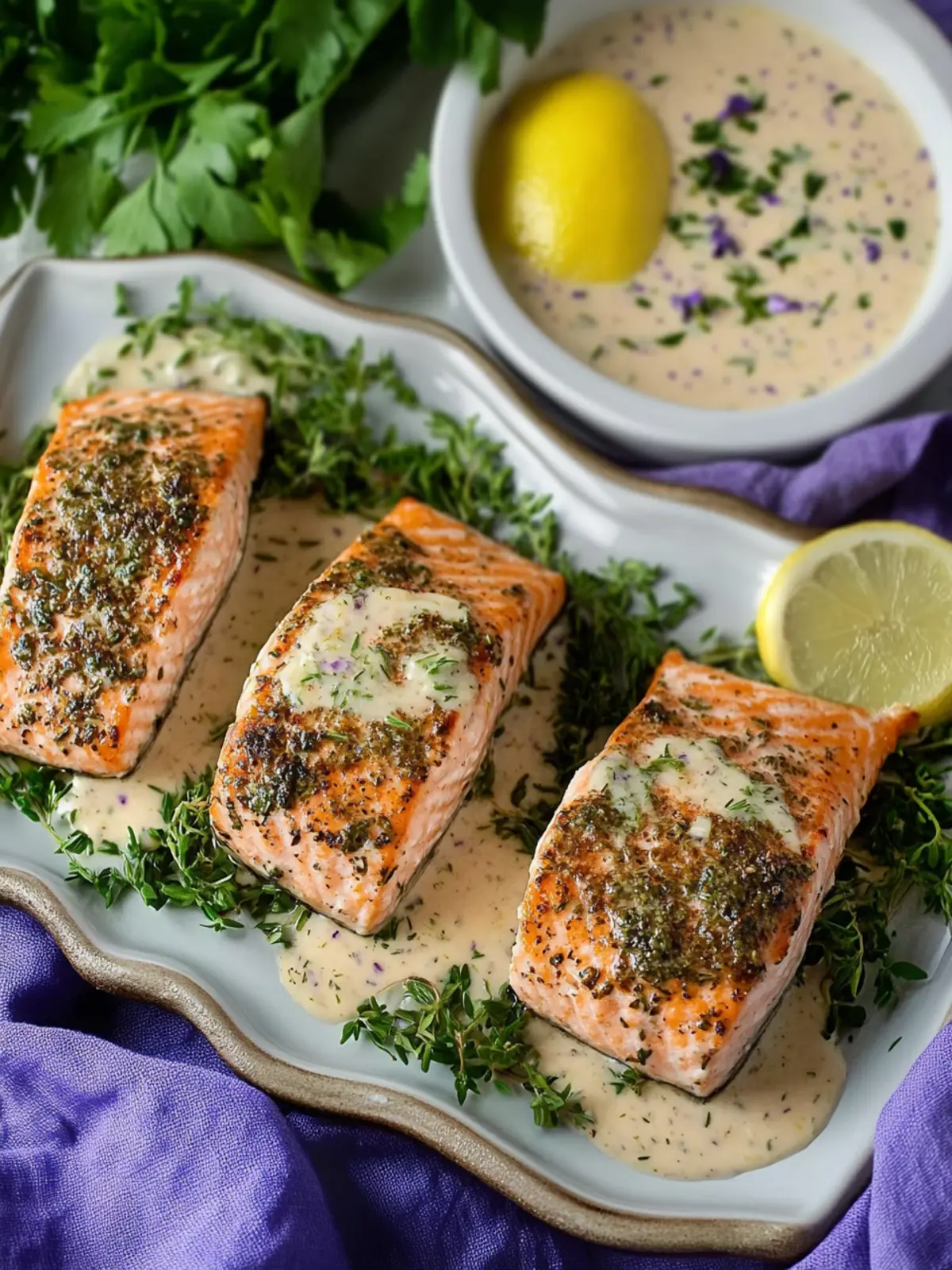 Herbes de Provence Baked Salmon with Zesty Lemon Mayo Recipe 2 Herbes de Provence Baked Salmon Recipe with Easy Lemon Herb Mayonnaise