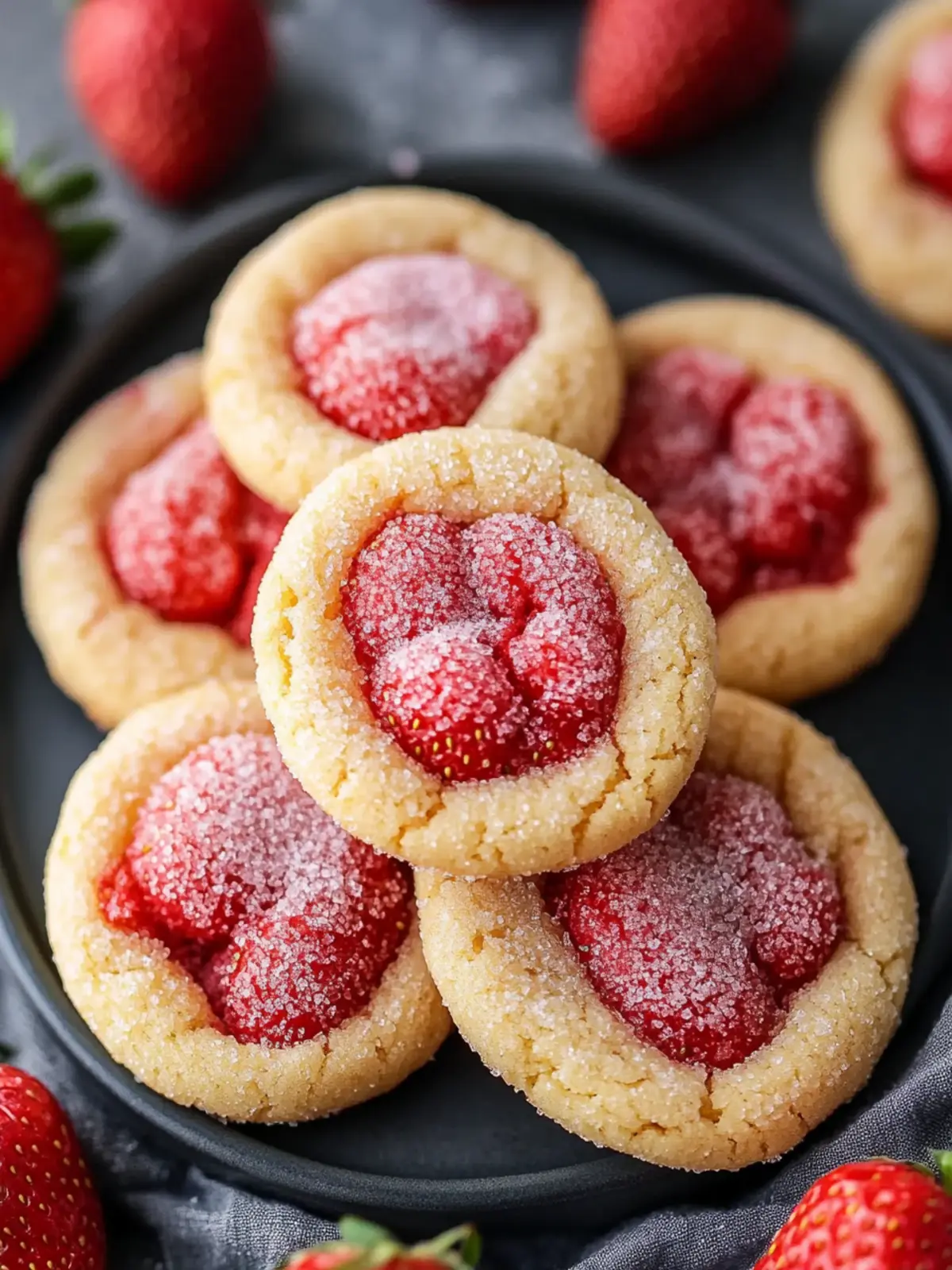 Chewy Strawberry Sugar Cookies with Sparkling Strawberry Sugar Magic 3 Chewy Strawberry Sugar Cookies with Sparkling Strawberry Sugar