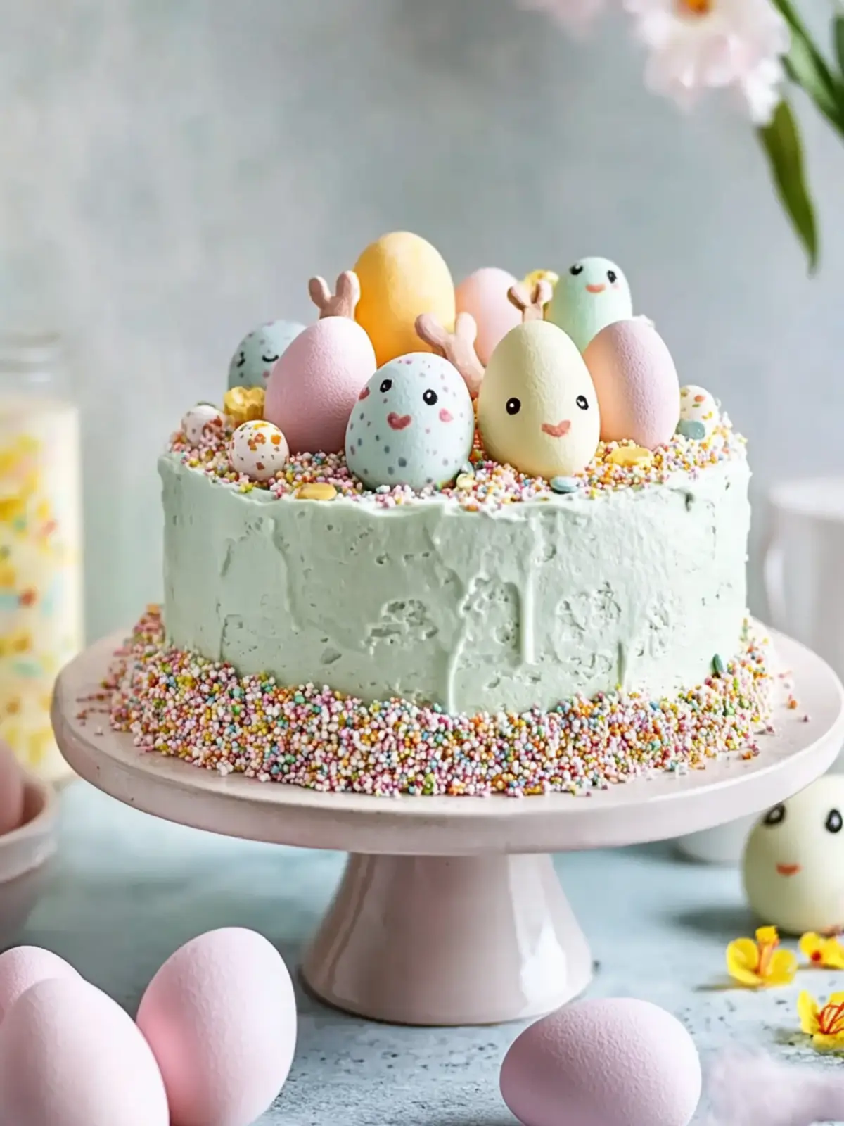 Delightful Easter Cake with Pastel Blue Buttercream Magic 2 Easter Cake!