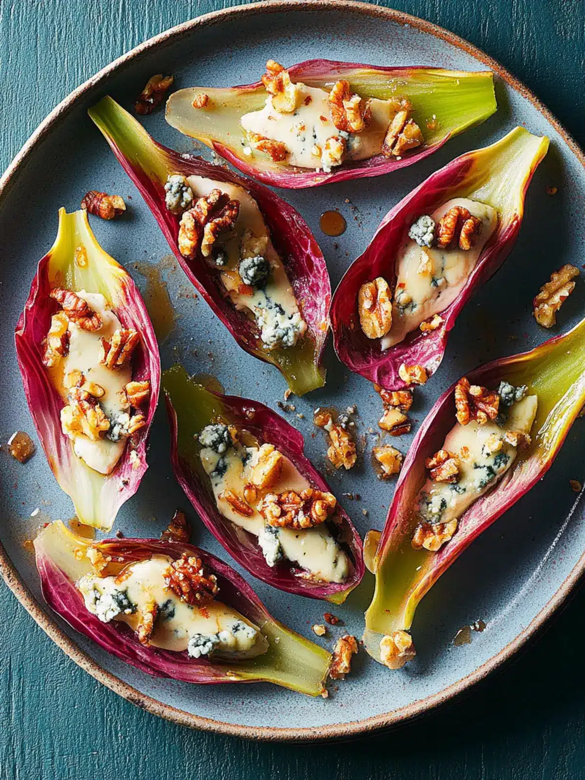 Chicory Blue Cheese & Candied Walnut Boats for Epic Flavor 4 Chicory, blue cheese & candied walnut boats