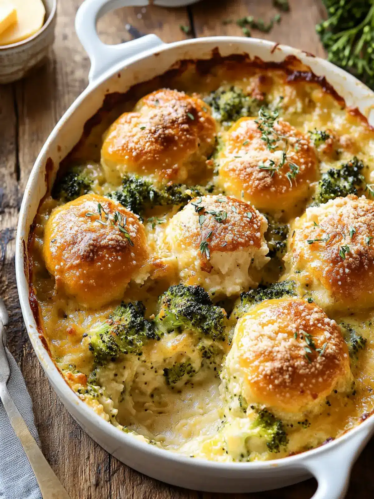 Creamy Broccoli Cheddar Casserole with Garlic Butter Pretzels 4 Creamy Broccoli Cheddar Casserole with Garlic Butter Pretzels