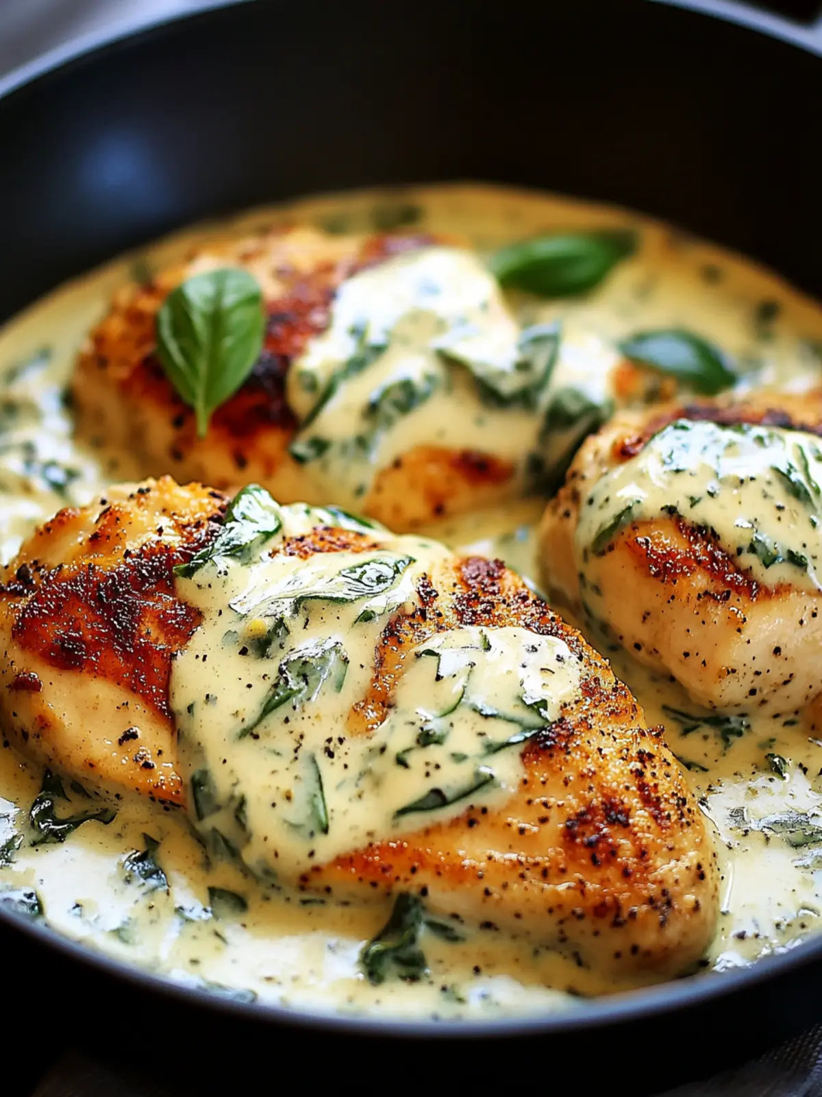 Creamy Chicken in Basil Cream Sauce Ready in 30 Minutes! 2 Chicken in Basil Cream Sauce