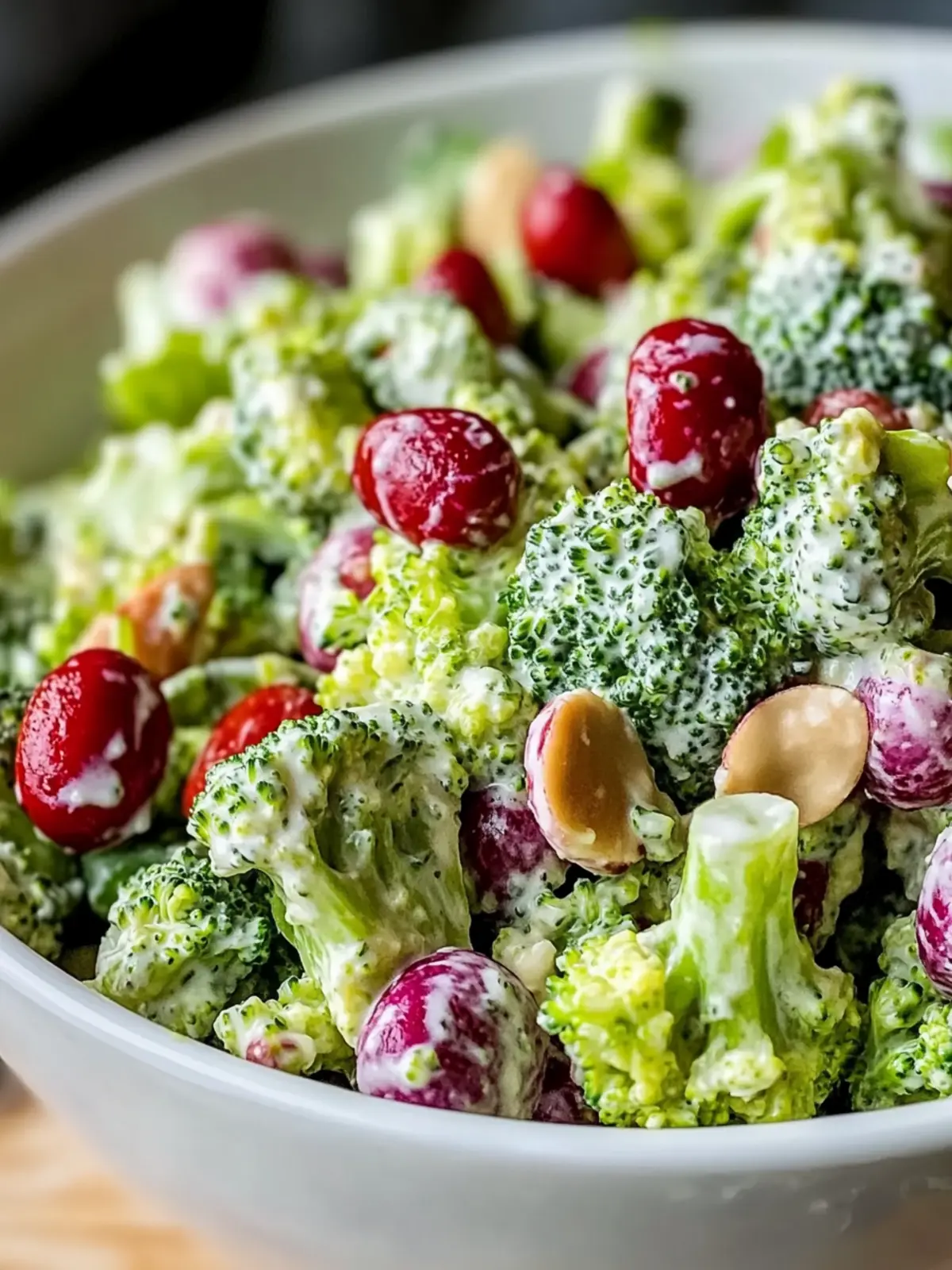 Delicious Creamy Broccoli Salad with Crunchy Seeds and Cranberries 2 Creamy Broccoli Salad