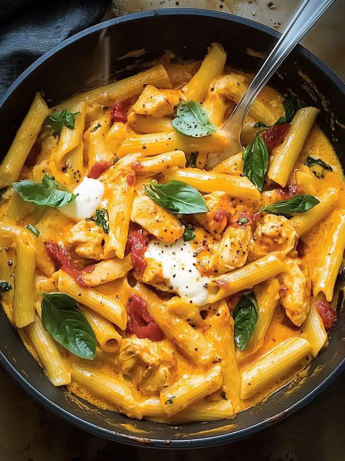 Spicy Chicken and Mozzarella Pasta: A Family Favorite Meal 3 spicy chicken and mozzarella pasta