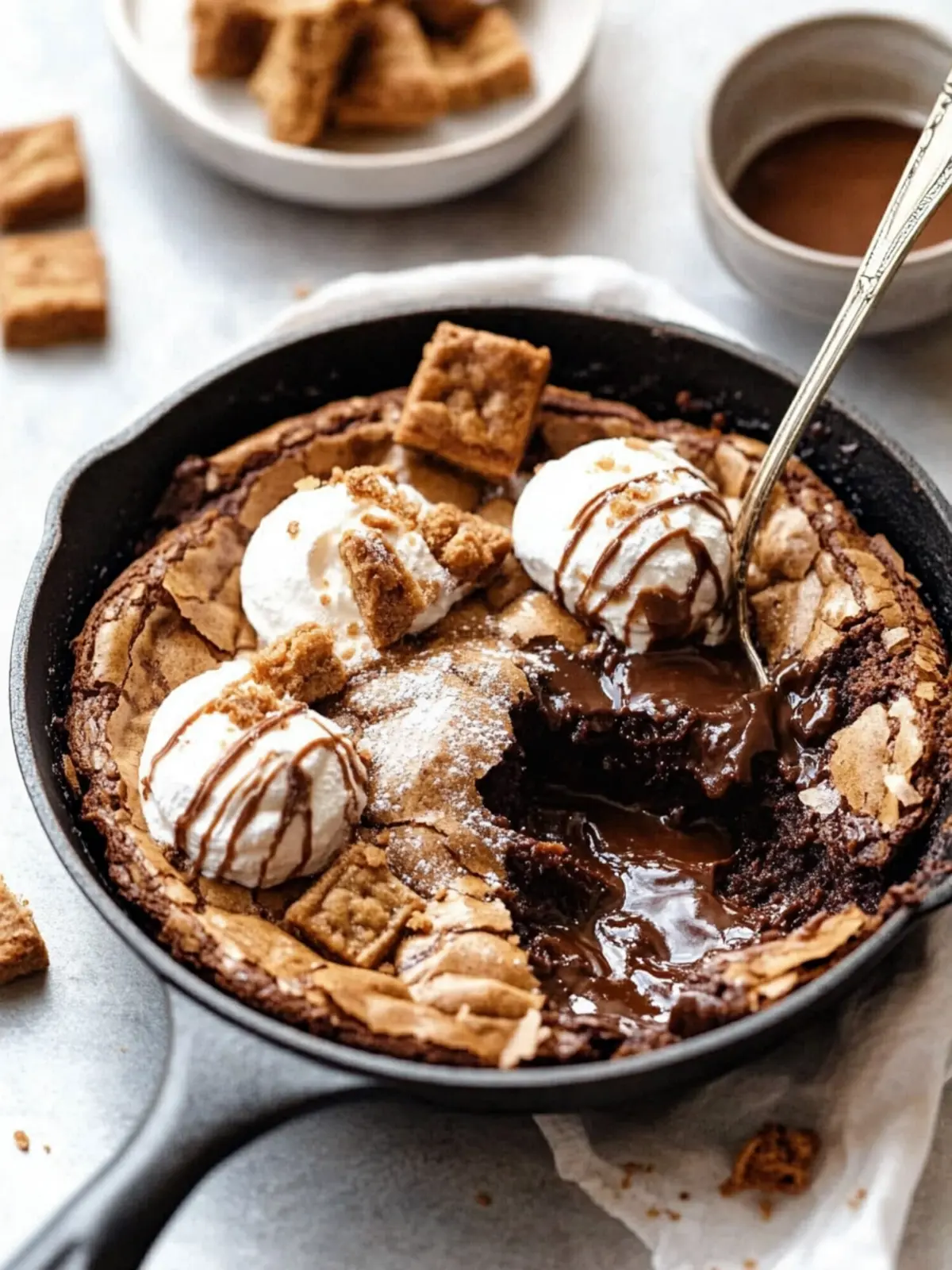 Indulge in a Molten Biscoff Brownie Skillet Delight 4 Molten Biscoff Brownie Skillet