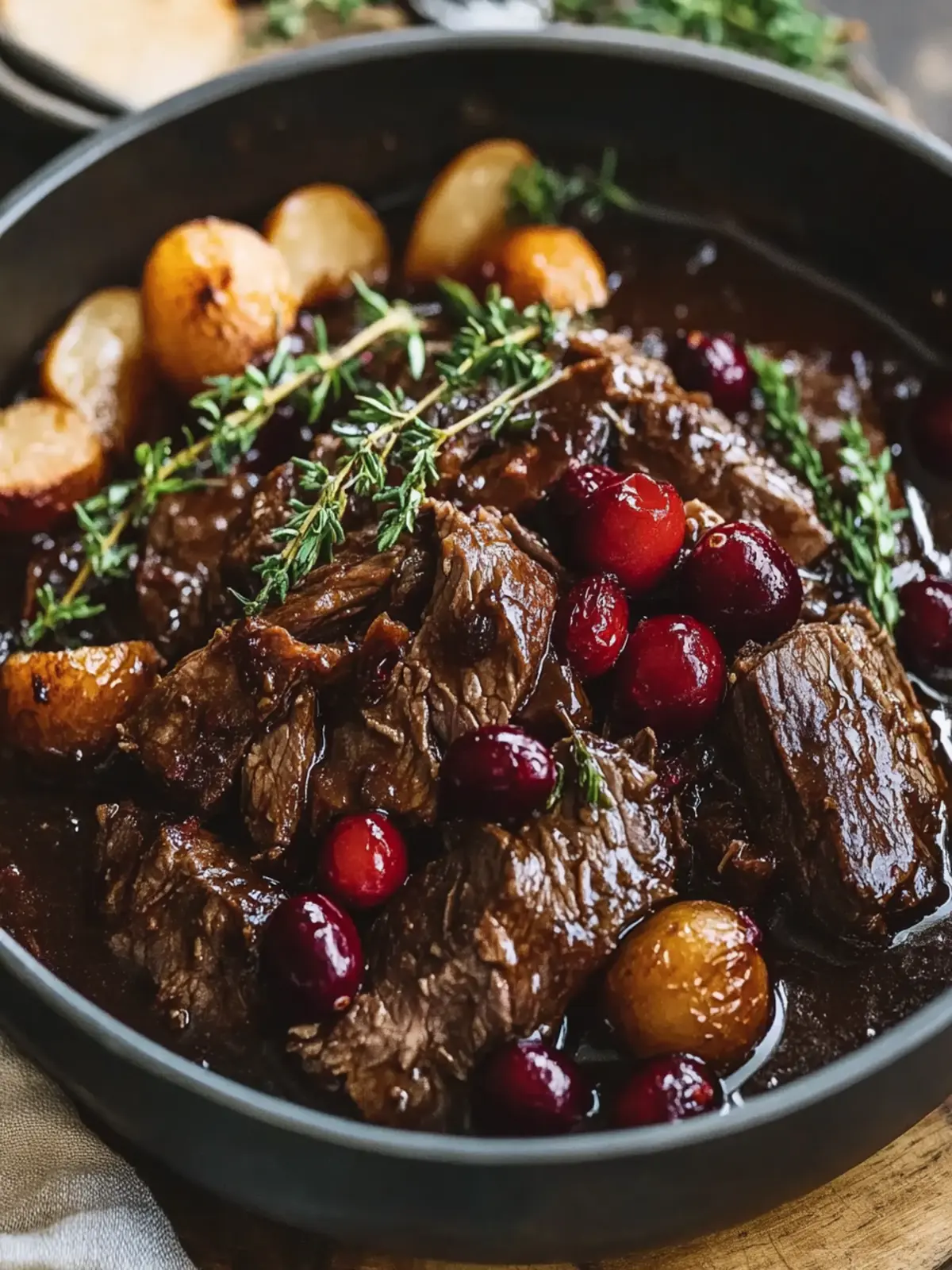 Low-Braised Balsamic Cranberry Beef for Cozy Nights 4 Low-Braised Balsamic Cranberry Beef
